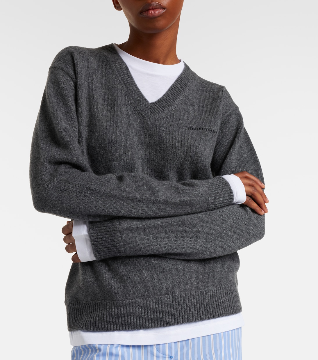 Layered cashmere sweater | Miu Miu