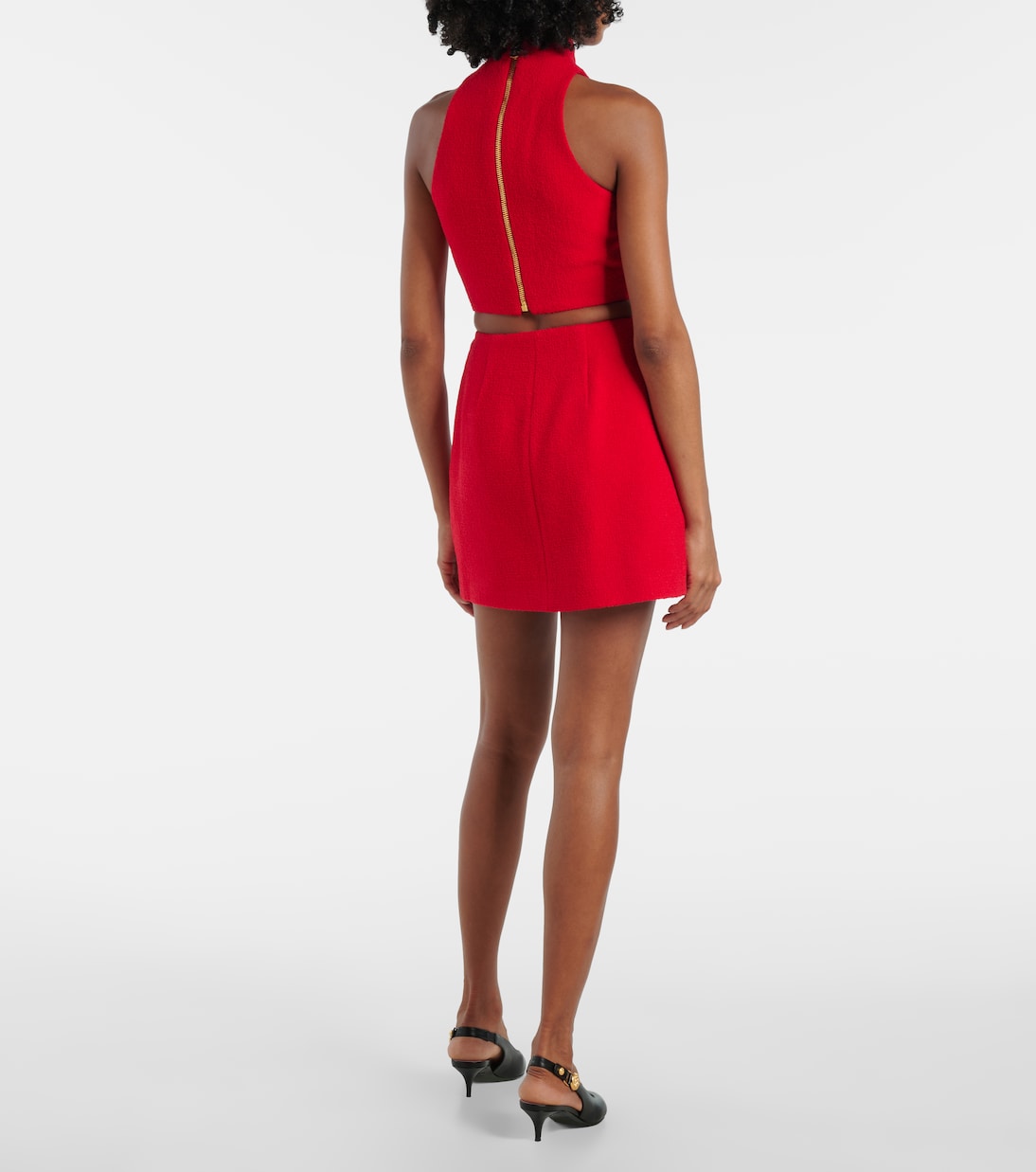 Minigonna in misto lana a pieghe | Balmain
