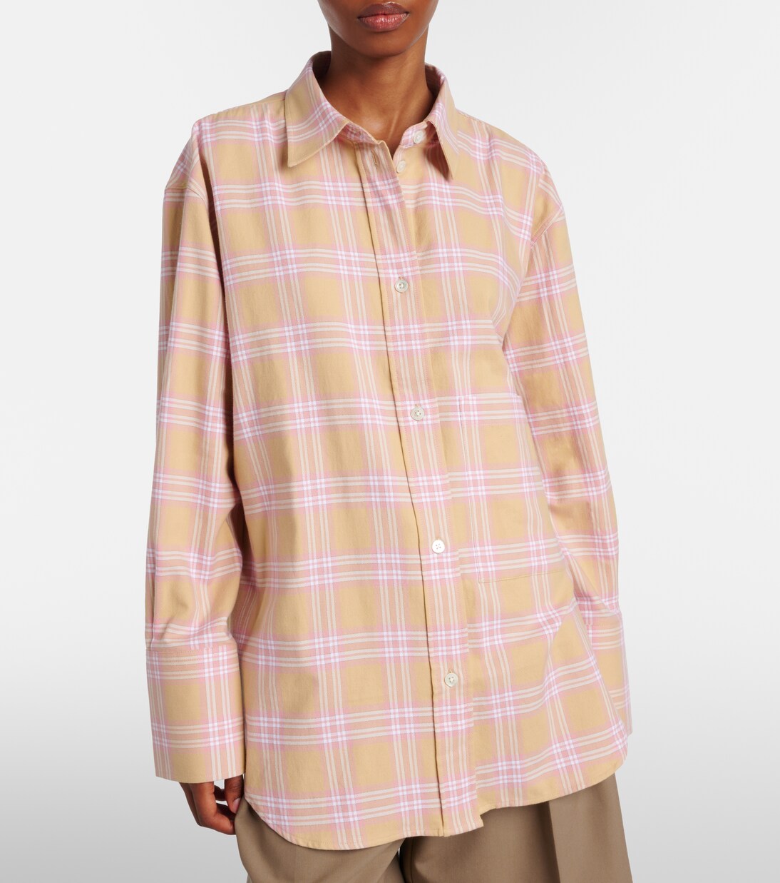 Checked cotton flannel overshirt | Róhe
