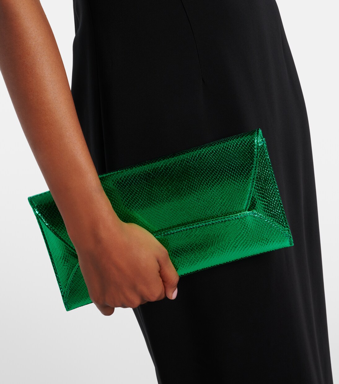 Clutch Envelope Small aus Metallic-Leder | Aquazzura