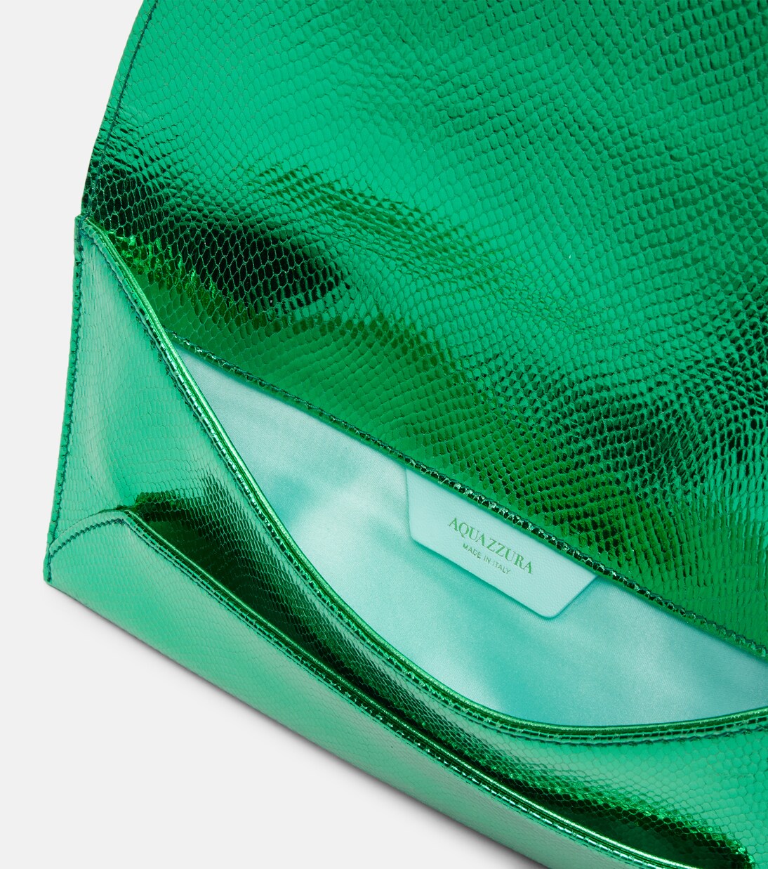 Clutch Envelope Small aus Metallic-Leder | Aquazzura