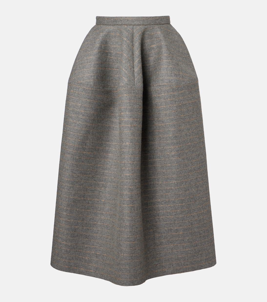 Gonna midi in flanella di lana e mohair a righe | Erdem