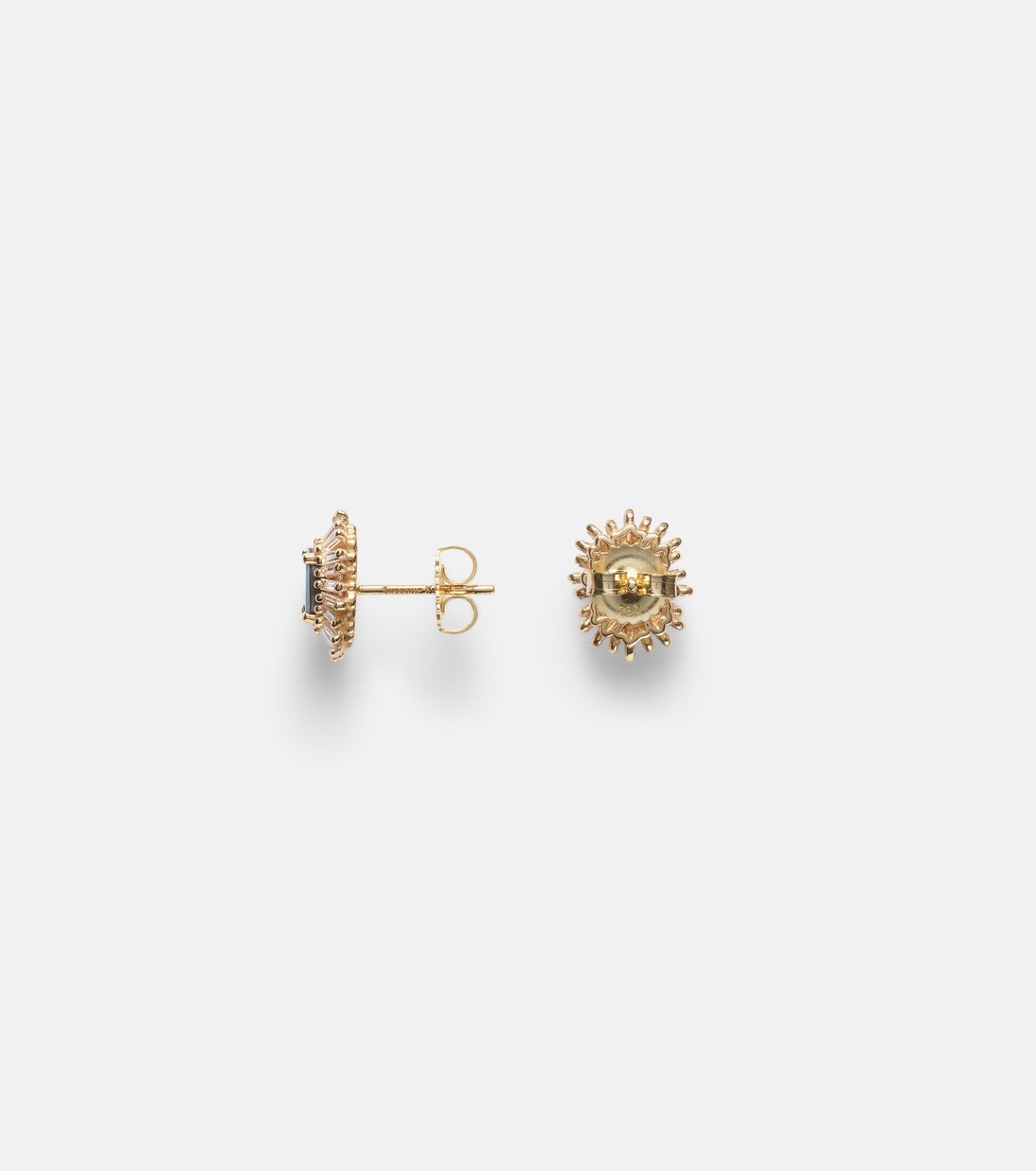 Flower Burst 18kt gold earrings with opal and diamonds | Suzanne Kalan