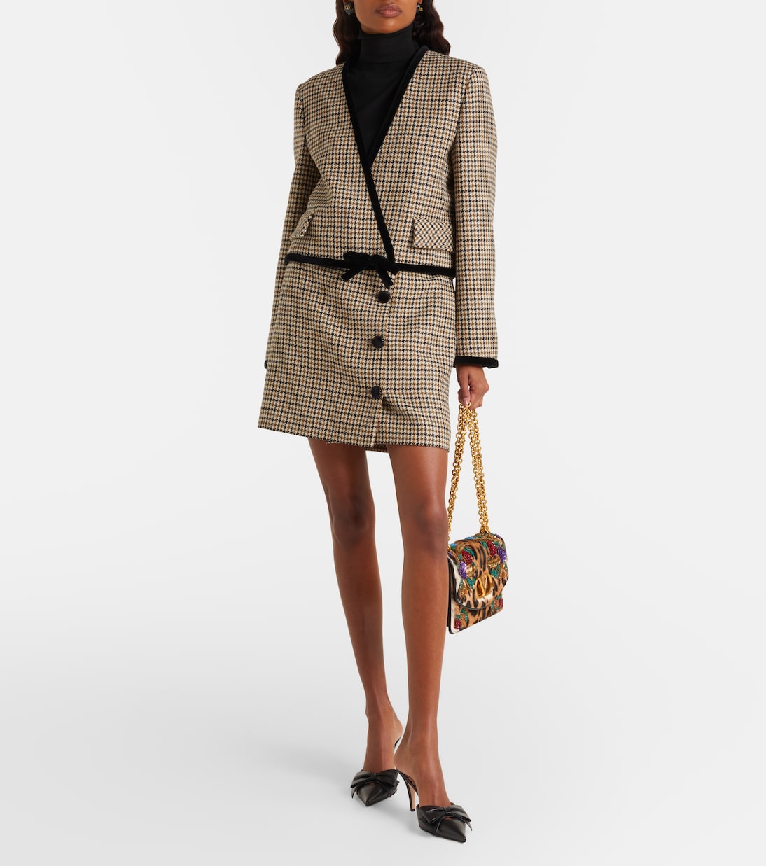 Vain Small embellished calf hair shoulder bag | Valentino Garavani