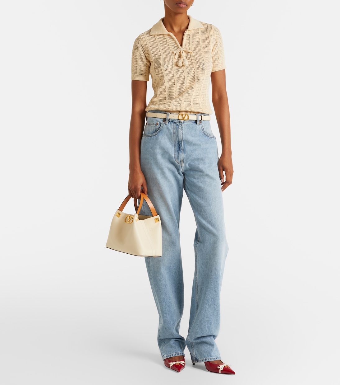 VLogo Small leather tote bag | Valentino Garavani