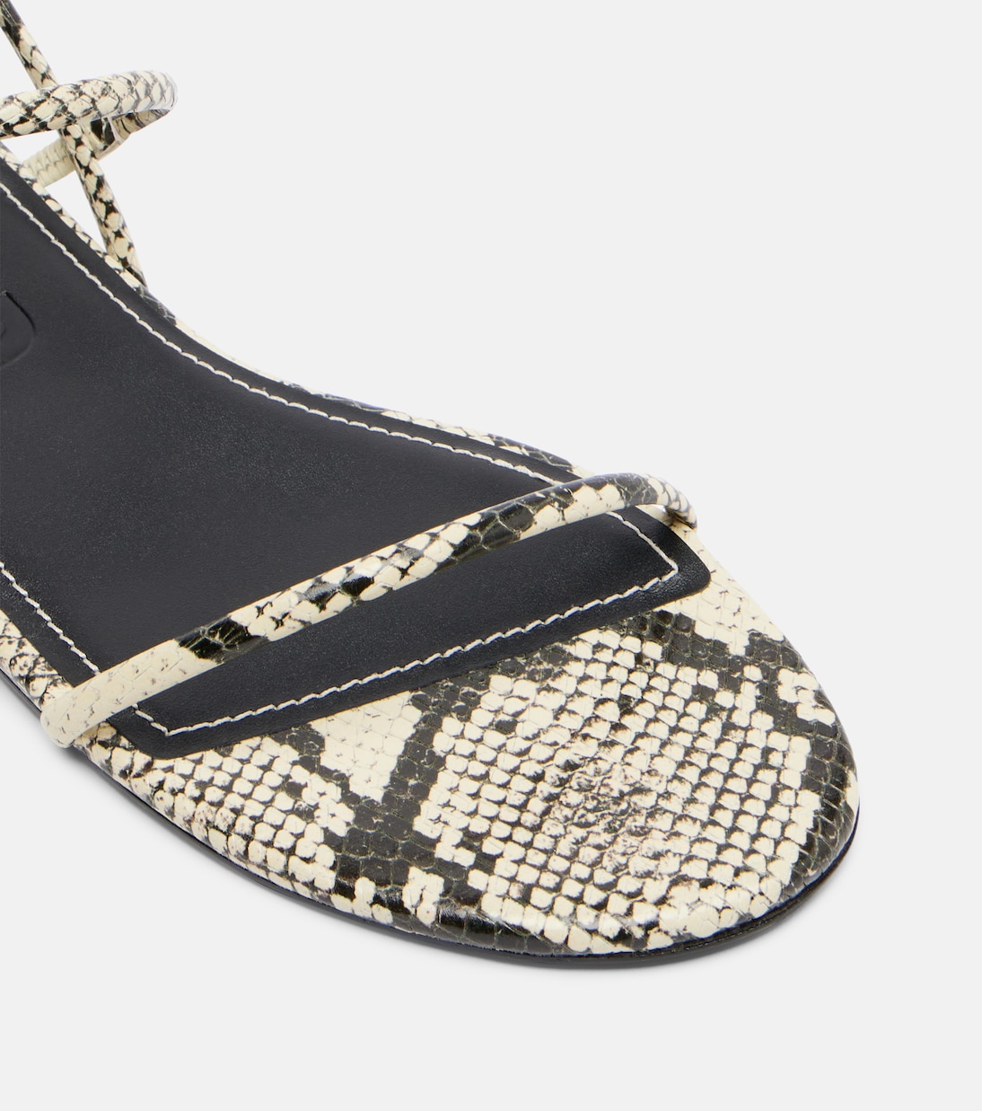 Laurel snake-effect leather sandals | Staud