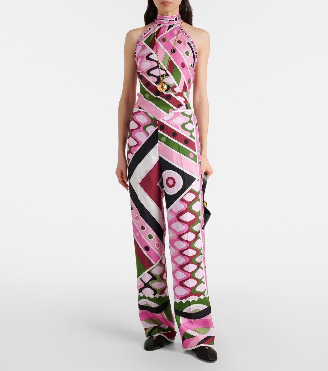 Printed high-rise silk wide-leg pants | Pucci