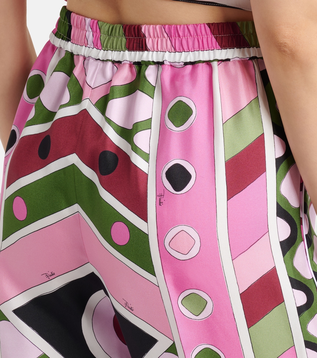 Printed high-rise silk wide-leg pants | Pucci