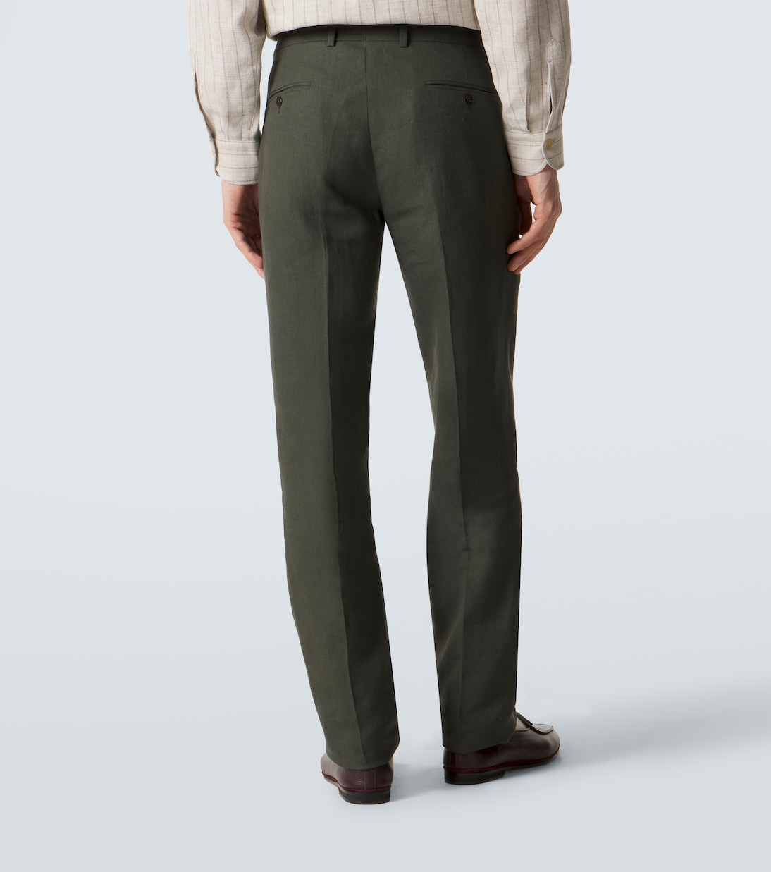 Pleated linen slim pants | Rubinacci