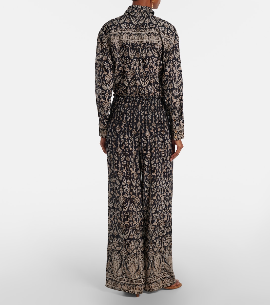 Callaway paisley shirred wide-leg pants | Veronica Beard