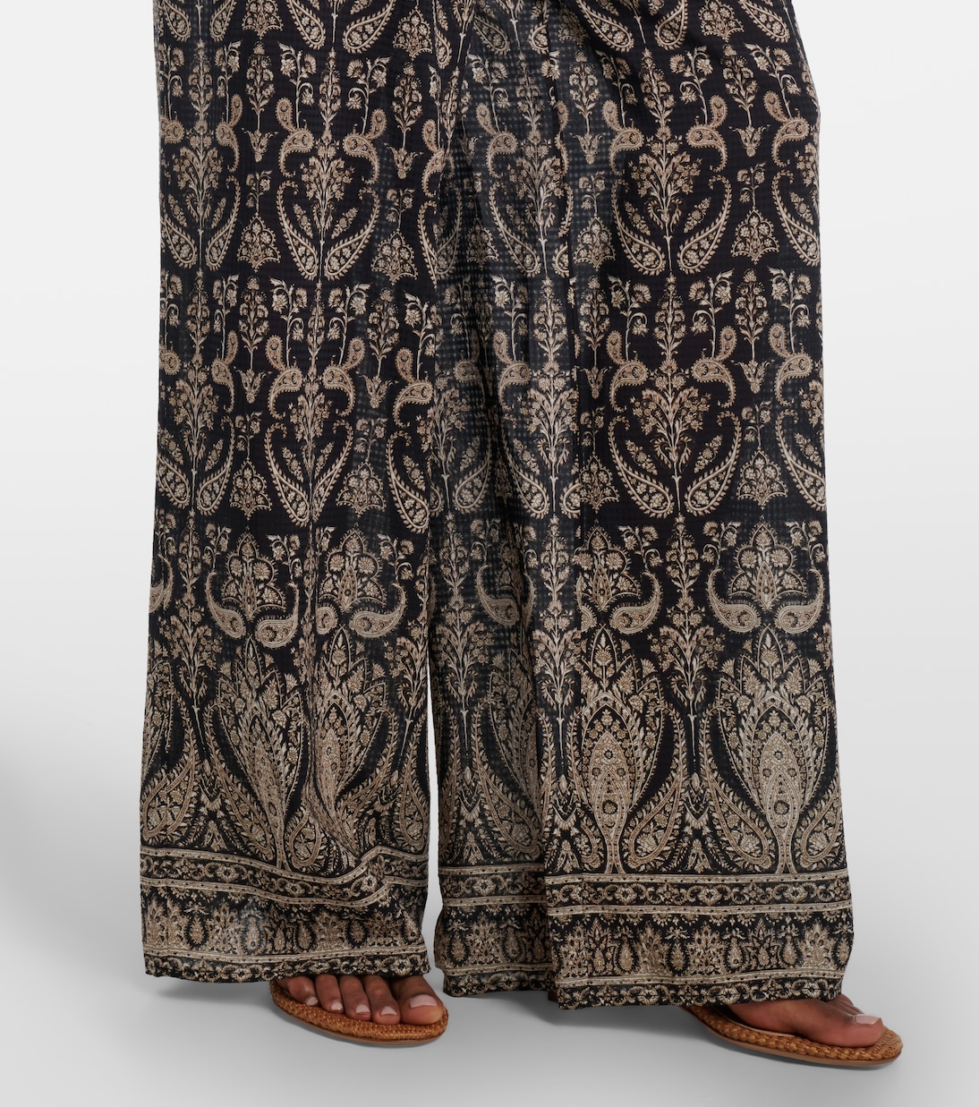 Callaway paisley shirred wide-leg pants | Veronica Beard
