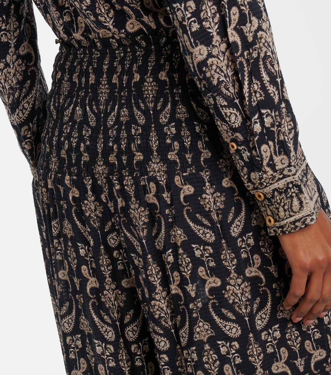 Callaway paisley shirred wide-leg pants | Veronica Beard