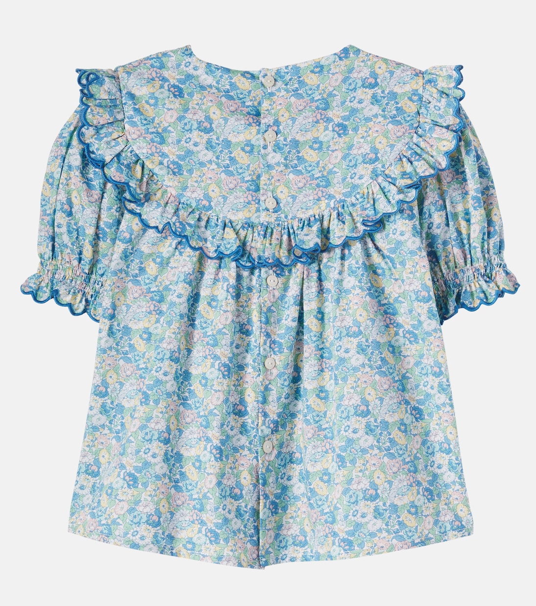 Leontyne floral ruffled cotton top | Pepa London