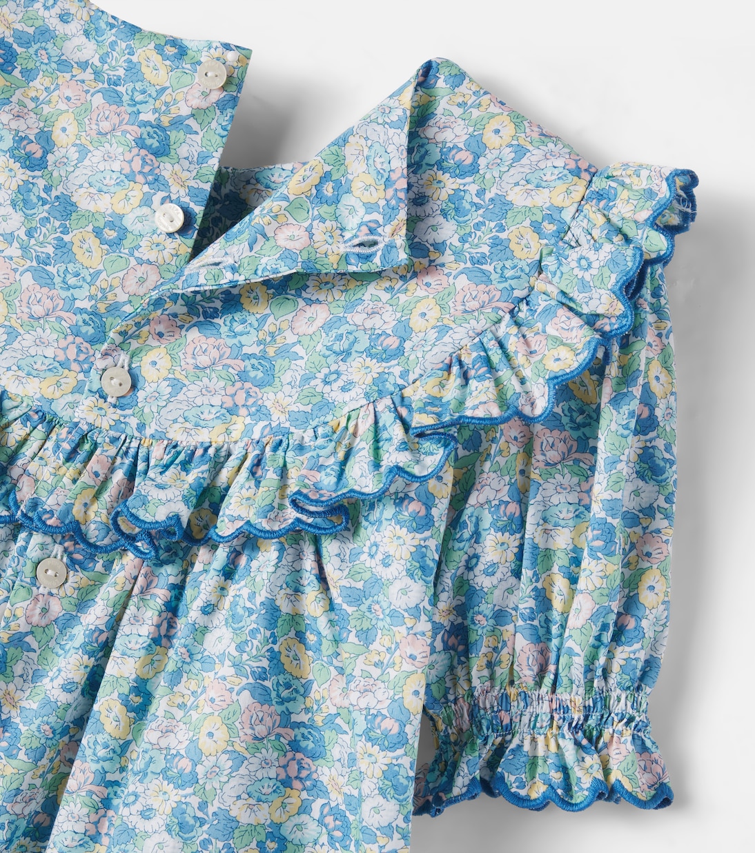 Leontyne floral ruffled cotton top | Pepa London