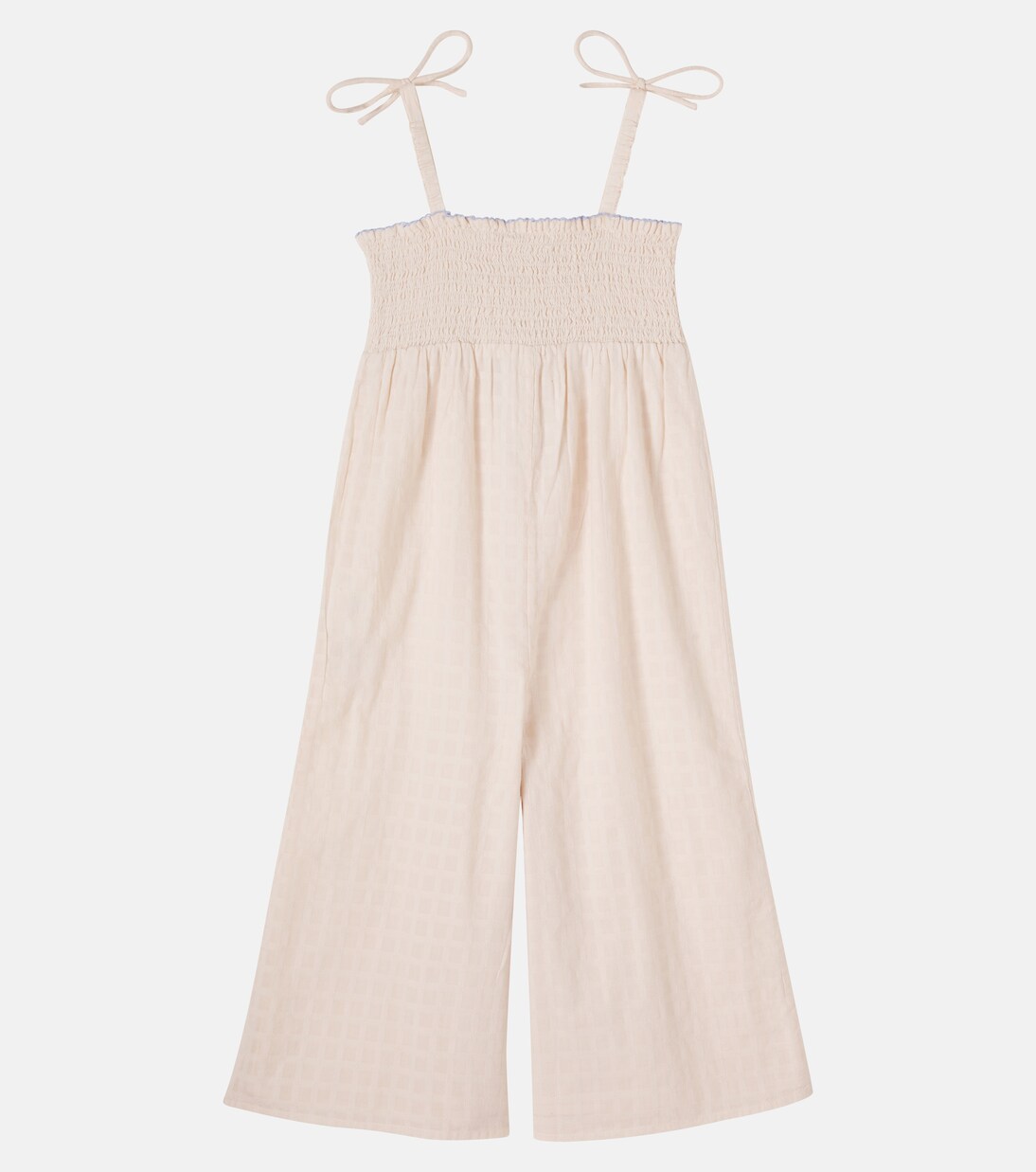 Morli checked shirred cotton jumpsuit | Louise Misha