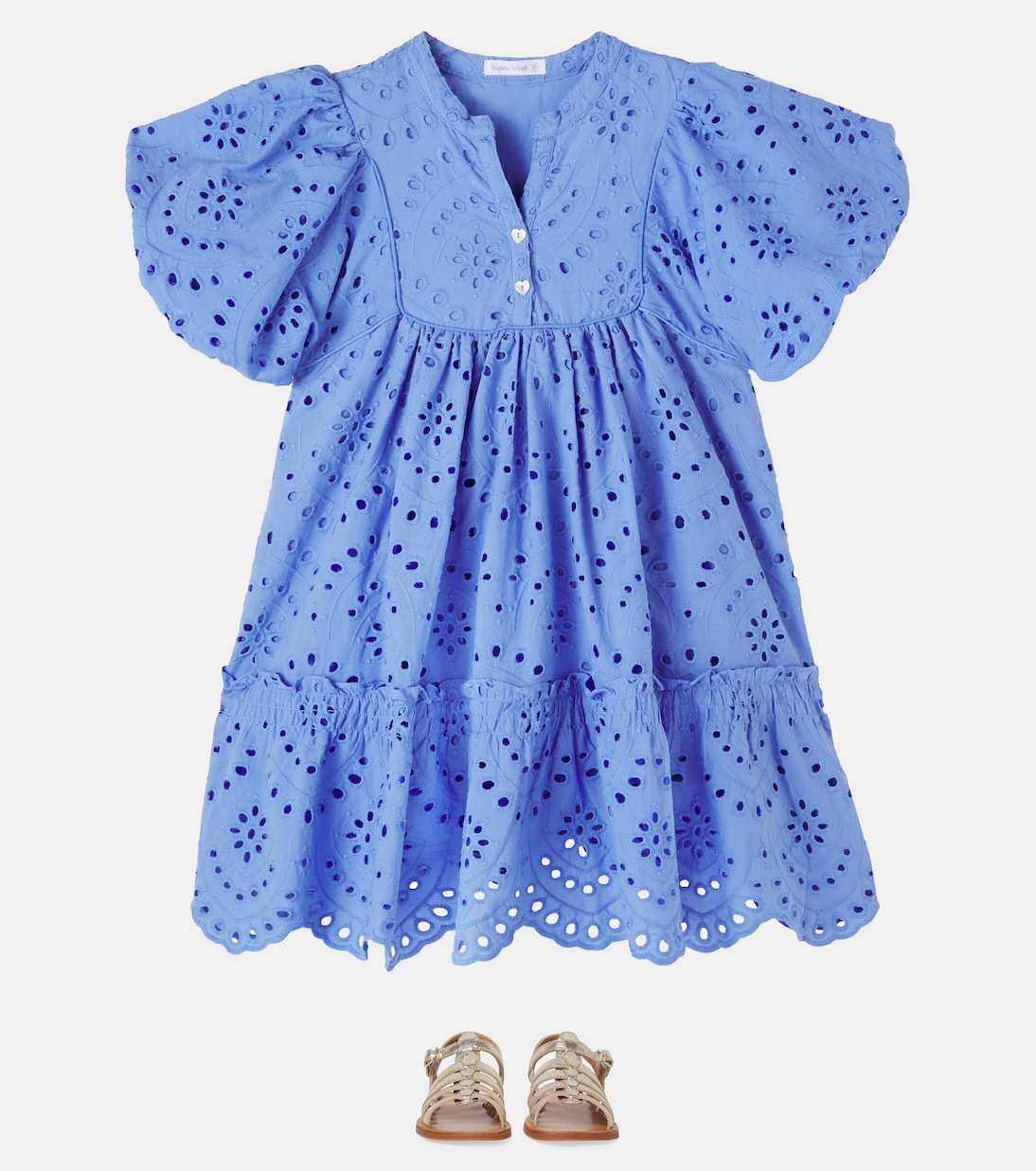 Cruz broderie anglaise cotton dress | Poupette St Barth Kids