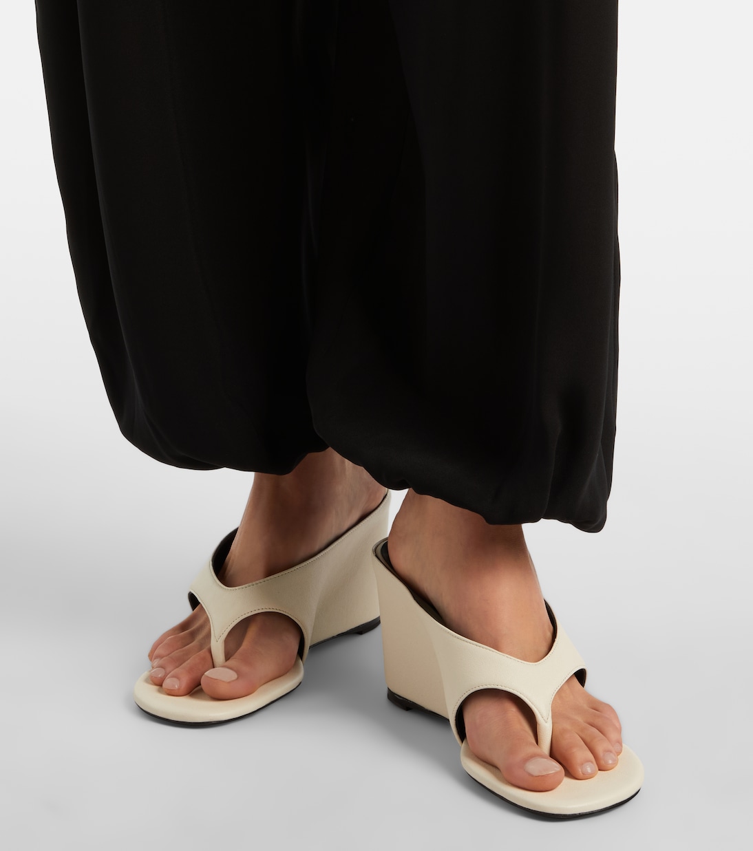 Yaga 85 leather wedge sandals | JUDE