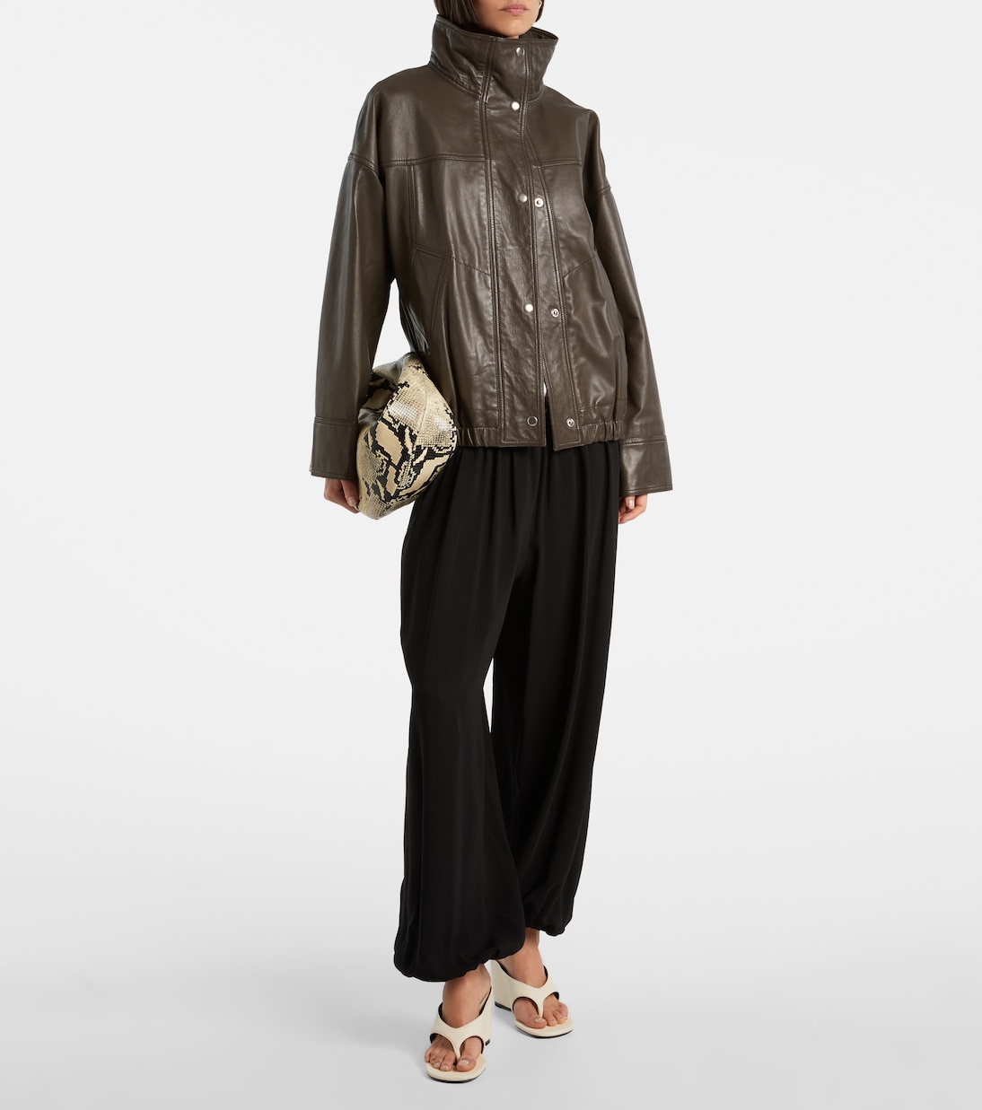 Yaga 85 leather wedge sandals | JUDE