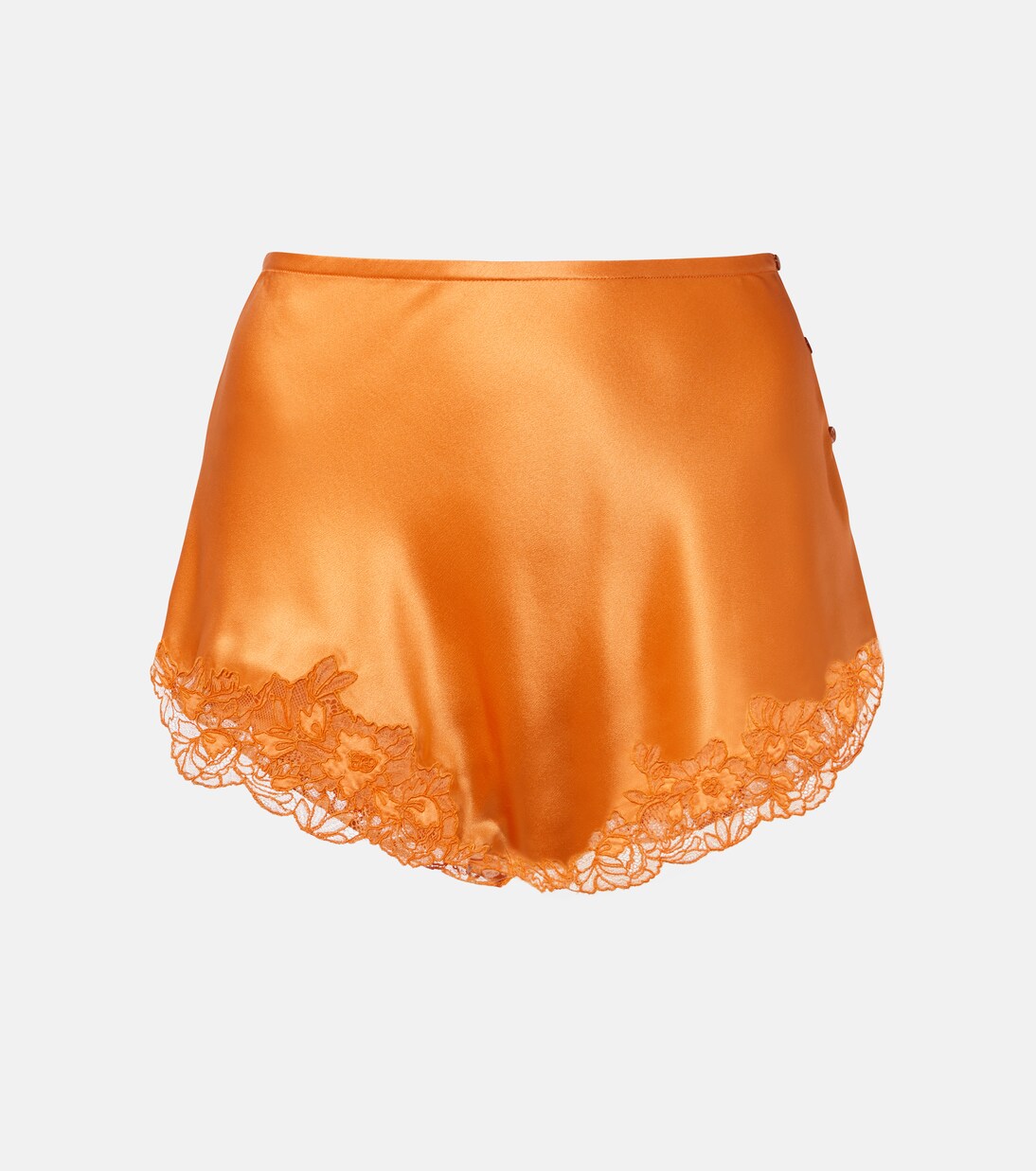 Lace-trimmed silk crêpe muslin shorts | Saint Laurent