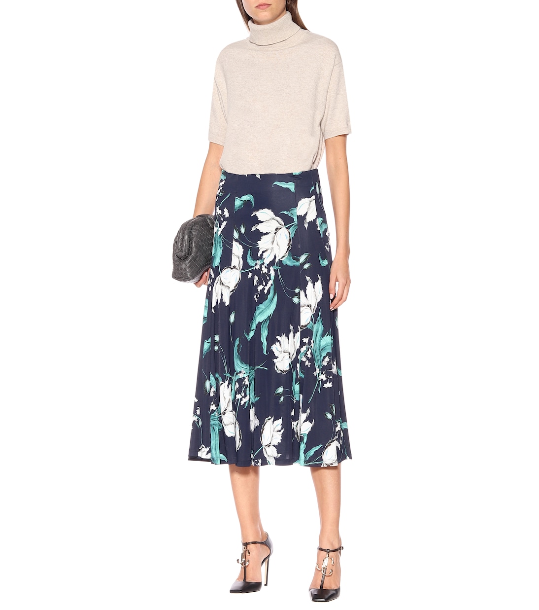 Gonna Vesper a stampa floreale in jersey | Erdem