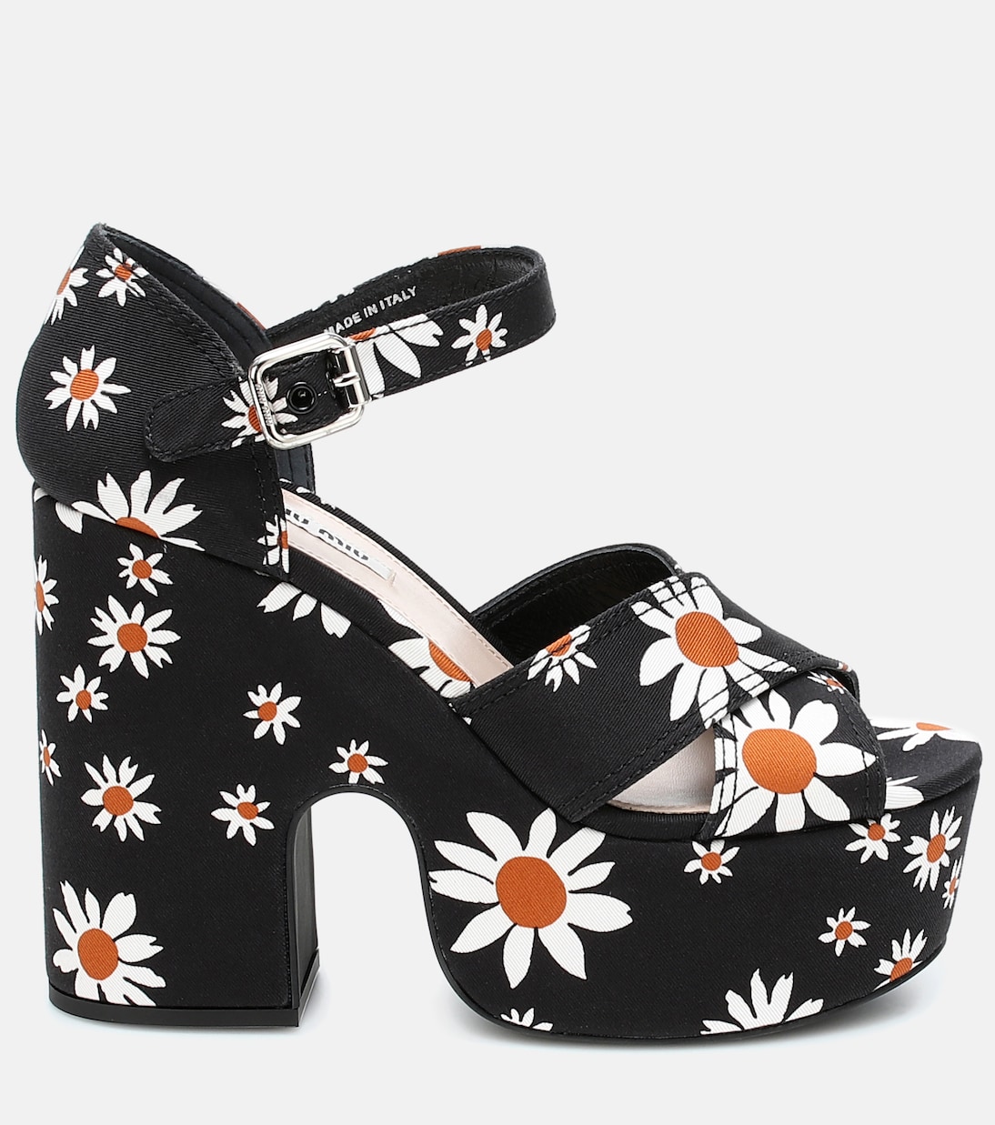 Daisy gabardine platform sandals | Miu Miu