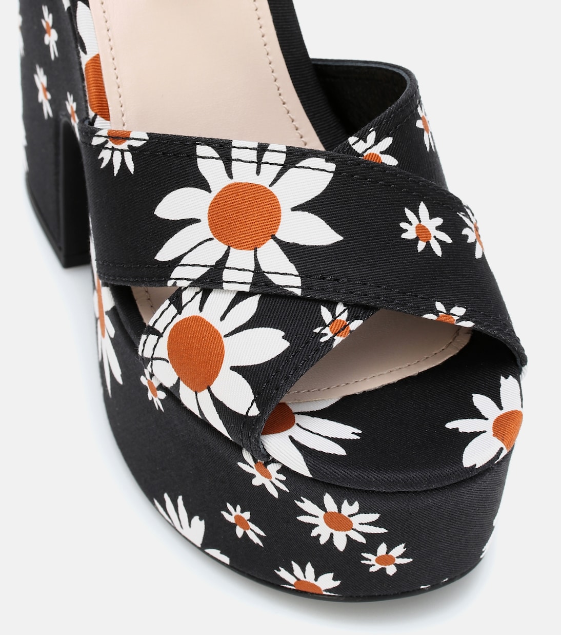 Daisy gabardine platform sandals | Miu Miu