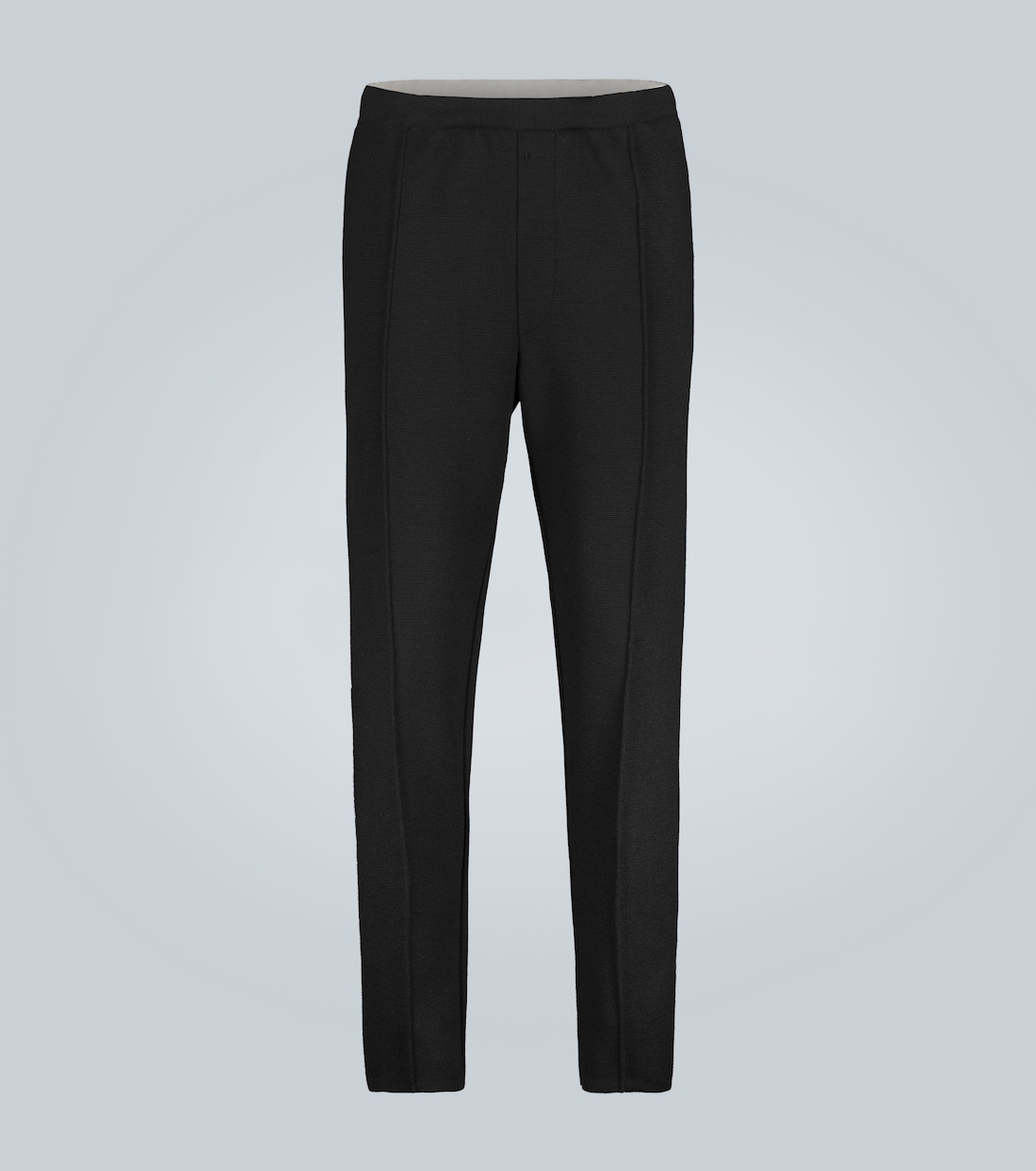 Leather-trimmed virgin wool sweatpants | Prada