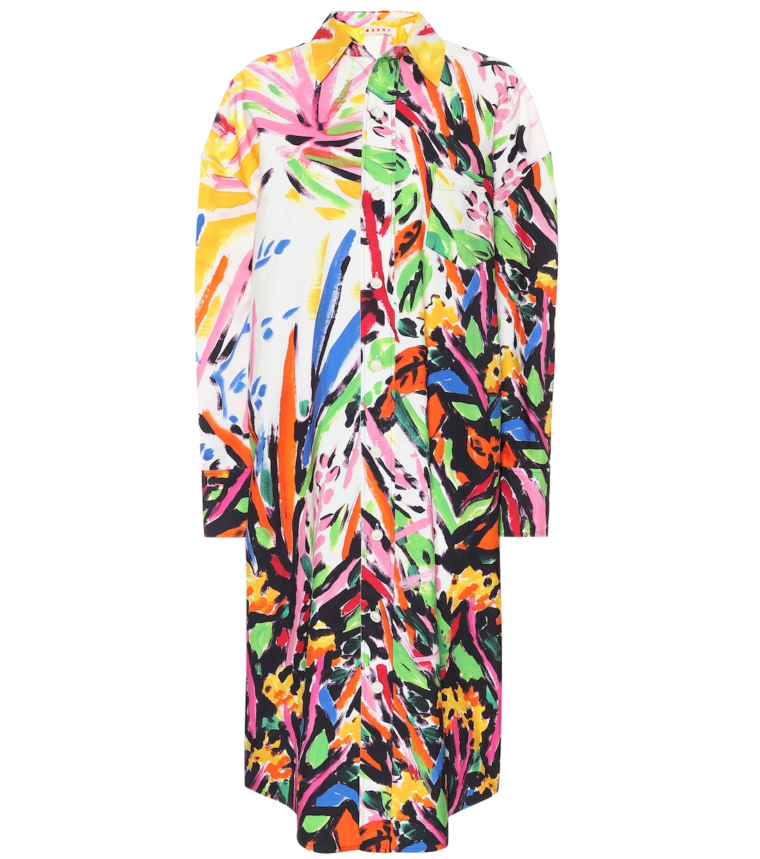 Abito midi a stampa in cotone | Marni