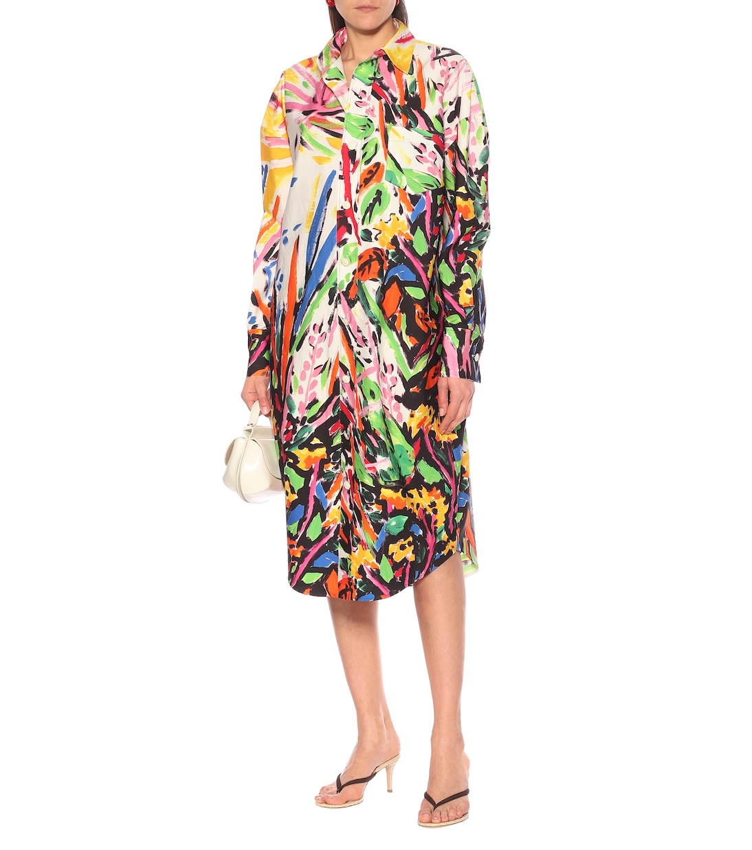 Abito midi a stampa in cotone | Marni