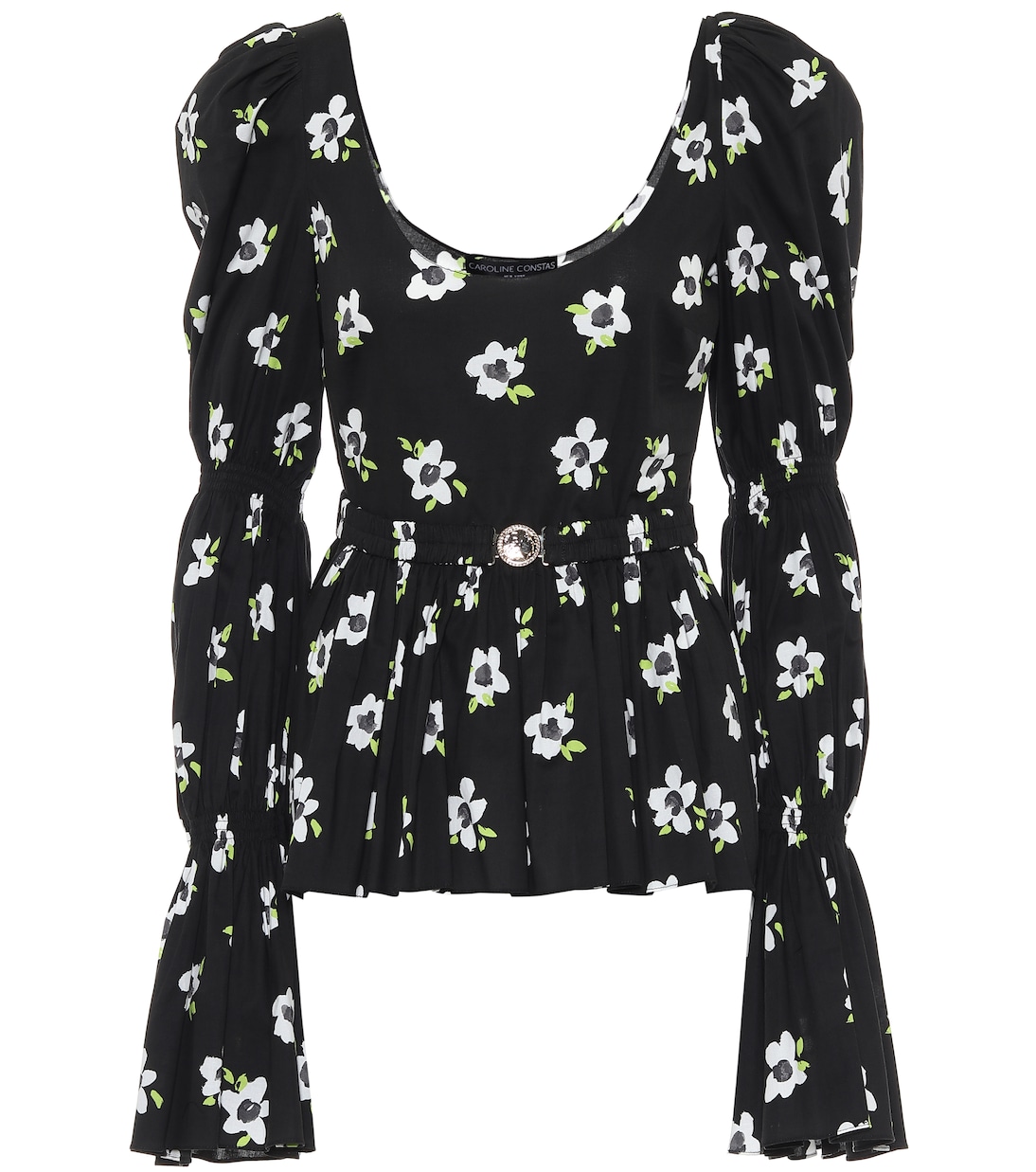 Top Raine a stampa in cotone stretch | Caroline Constas