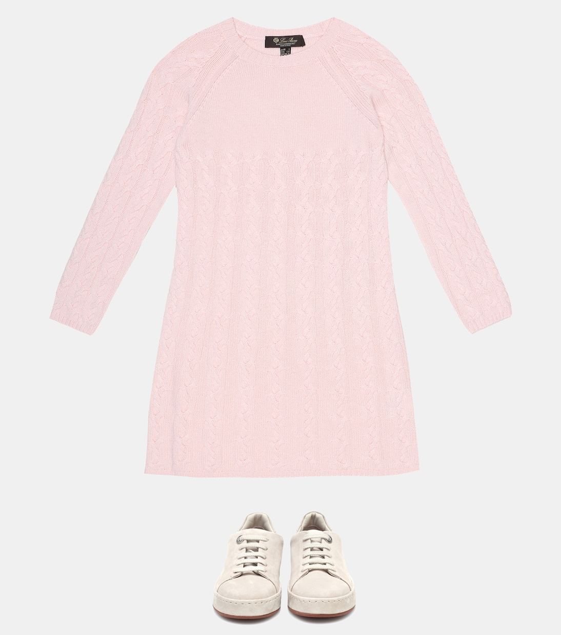 Downy Cables cashmere sweater dress | Loro Piana Kids