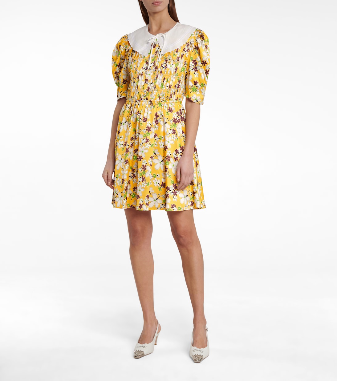 Bedrucktes Minikleid aus Sablé | Miu Miu