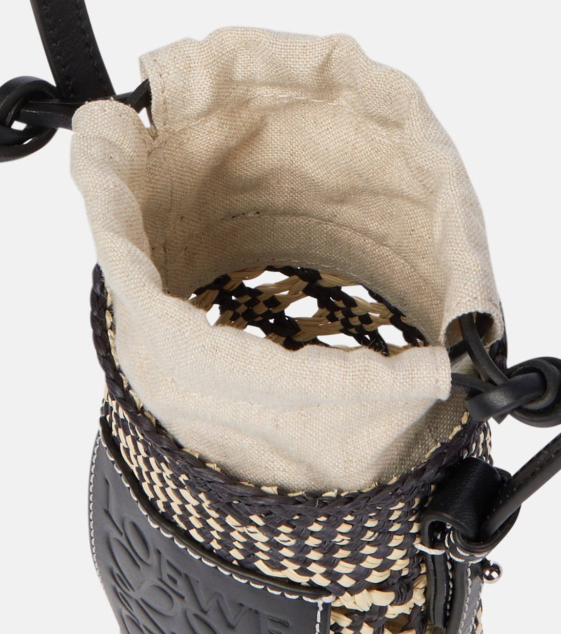 Borsa a tracolla Cylinder in rafia e pelle | Loewe