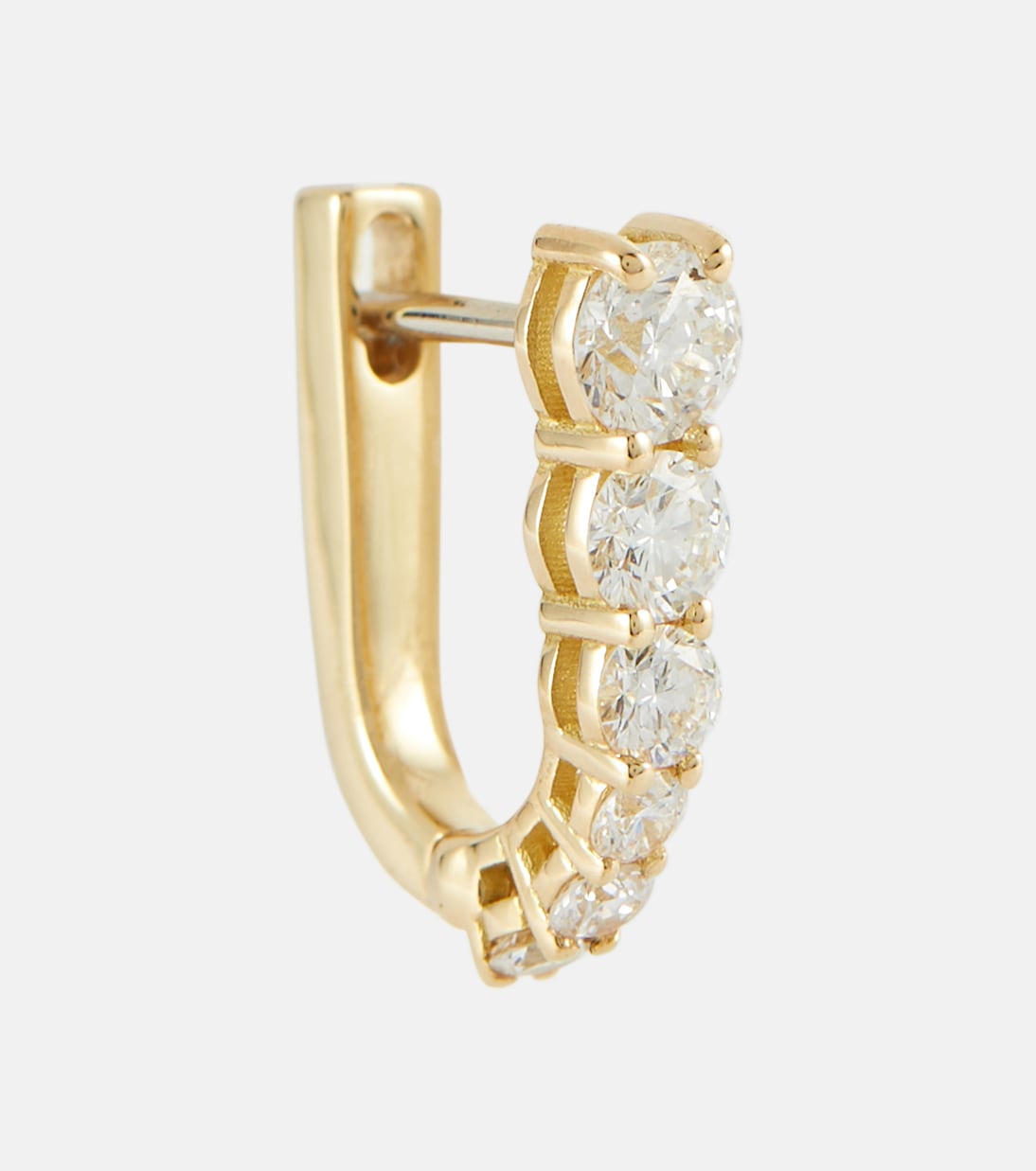 Orecchini Huggie Aria U in oro 18kt con diamanti, design moderno per giovani
