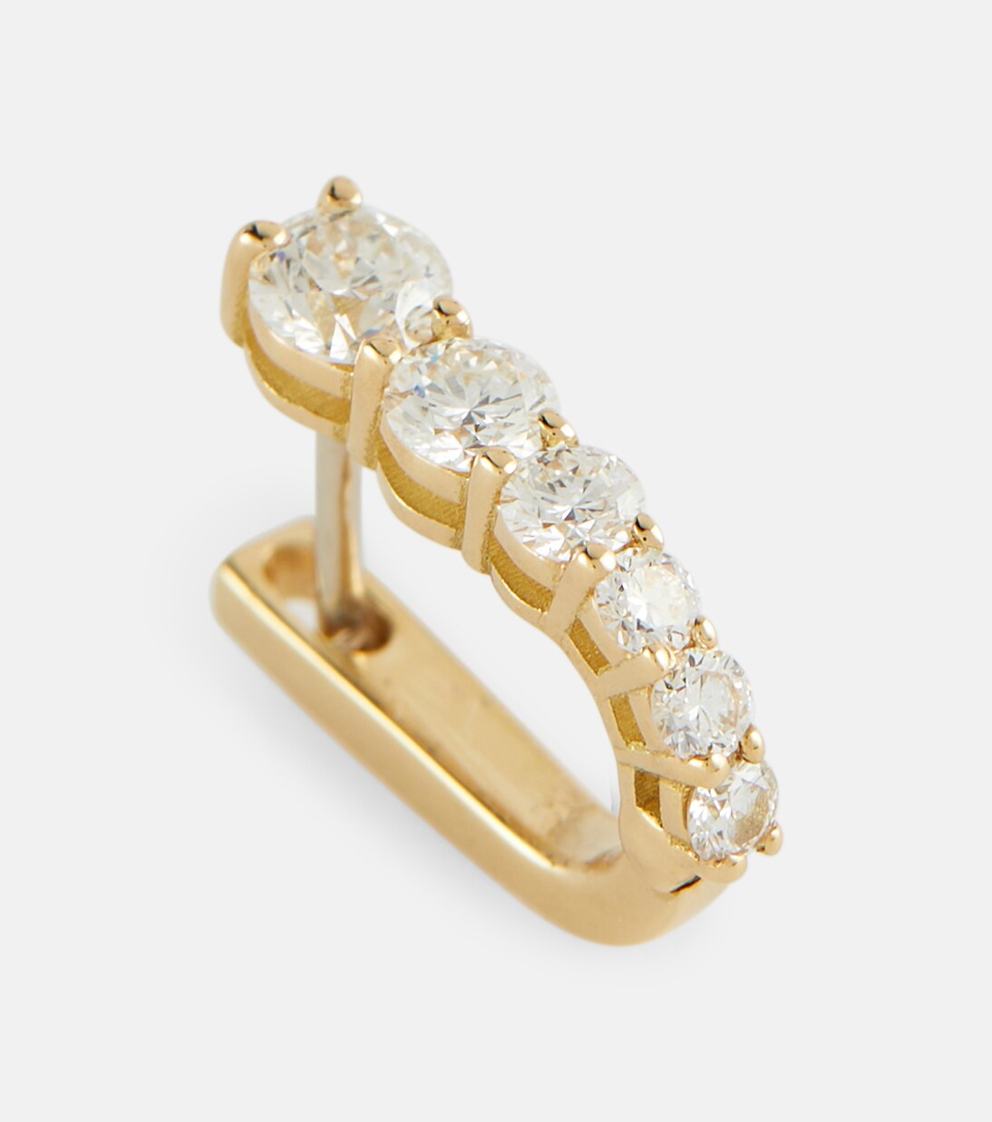 Orecchini Huggie Aria U in oro 18kt con diamanti, design moderno per giovani