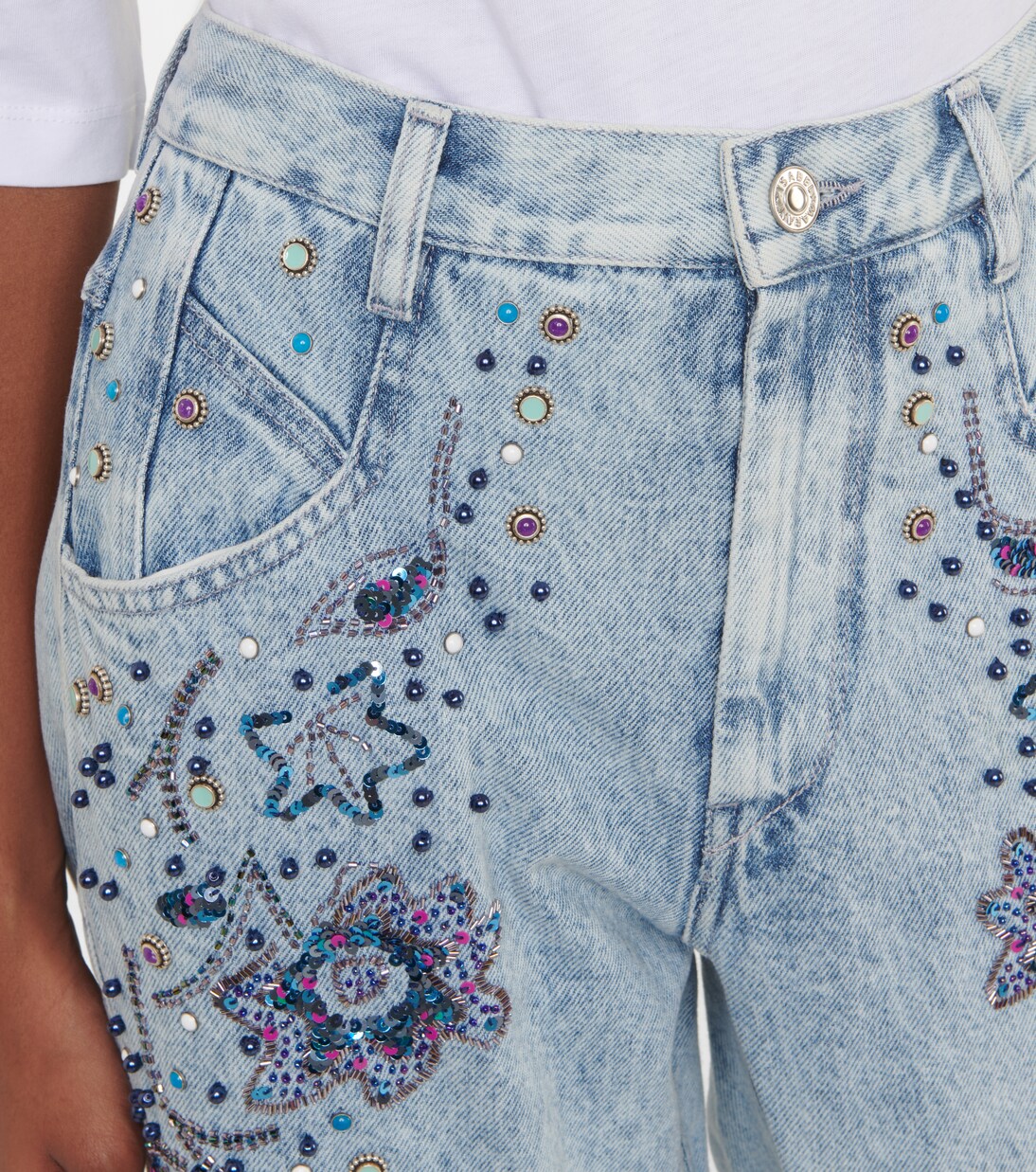 Nadegeil embellished jeans in blue - Isabel Marant | Mytheresa
