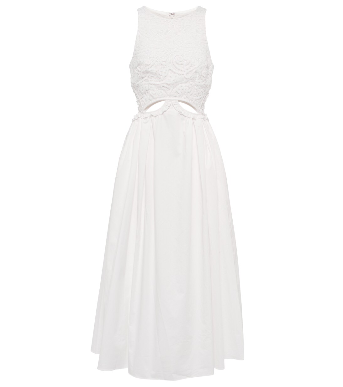 Lace-trimmed cutout cotton maxi dress | Self-Portrait