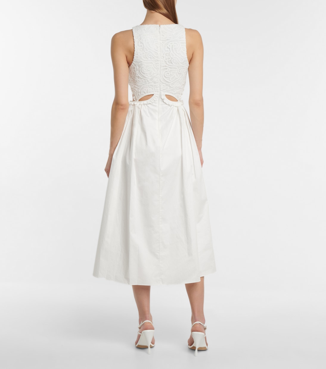 Lace-trimmed cutout cotton maxi dress | Self-Portrait