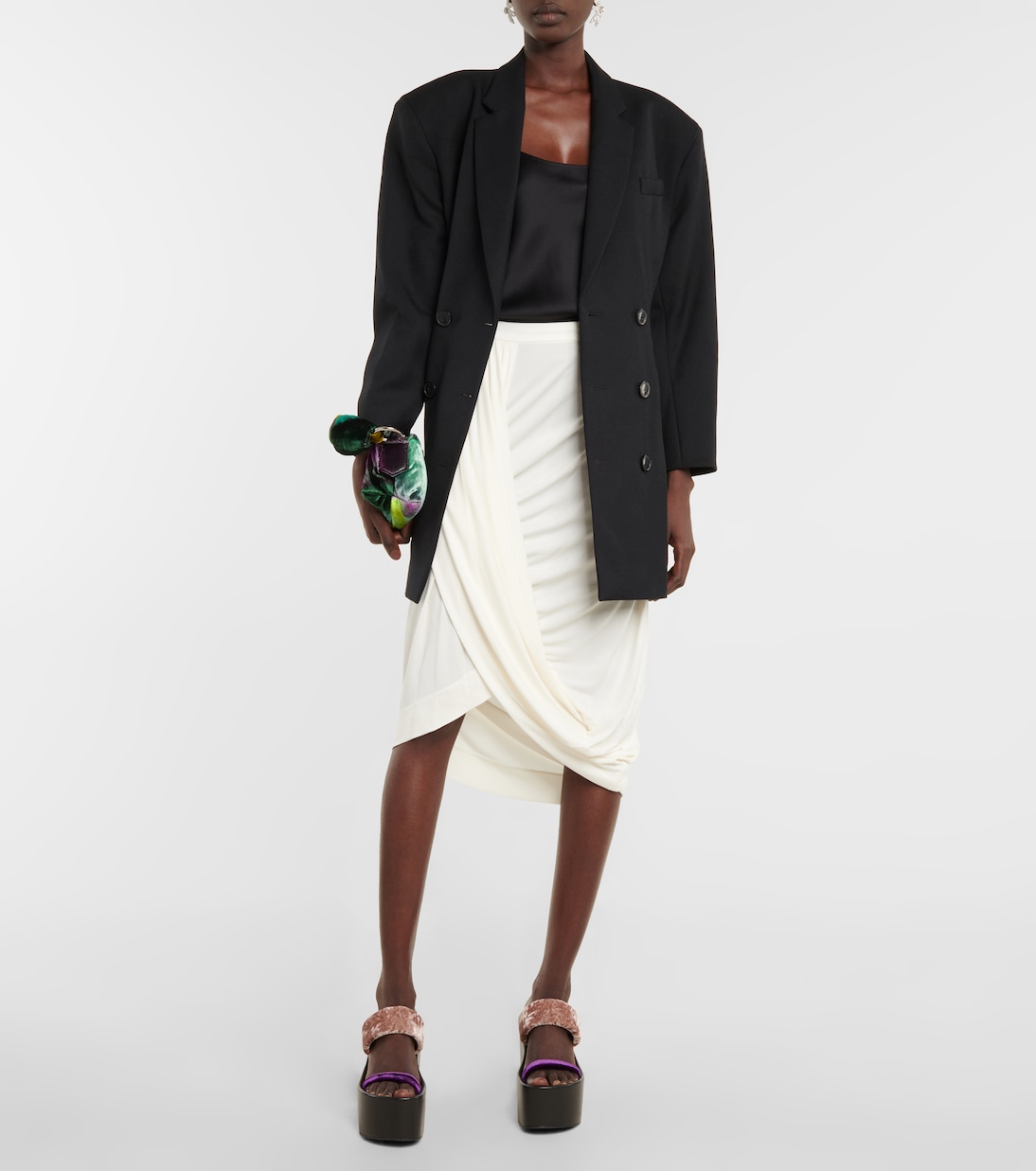 Draped jersey midi skirt | Dries Van Noten