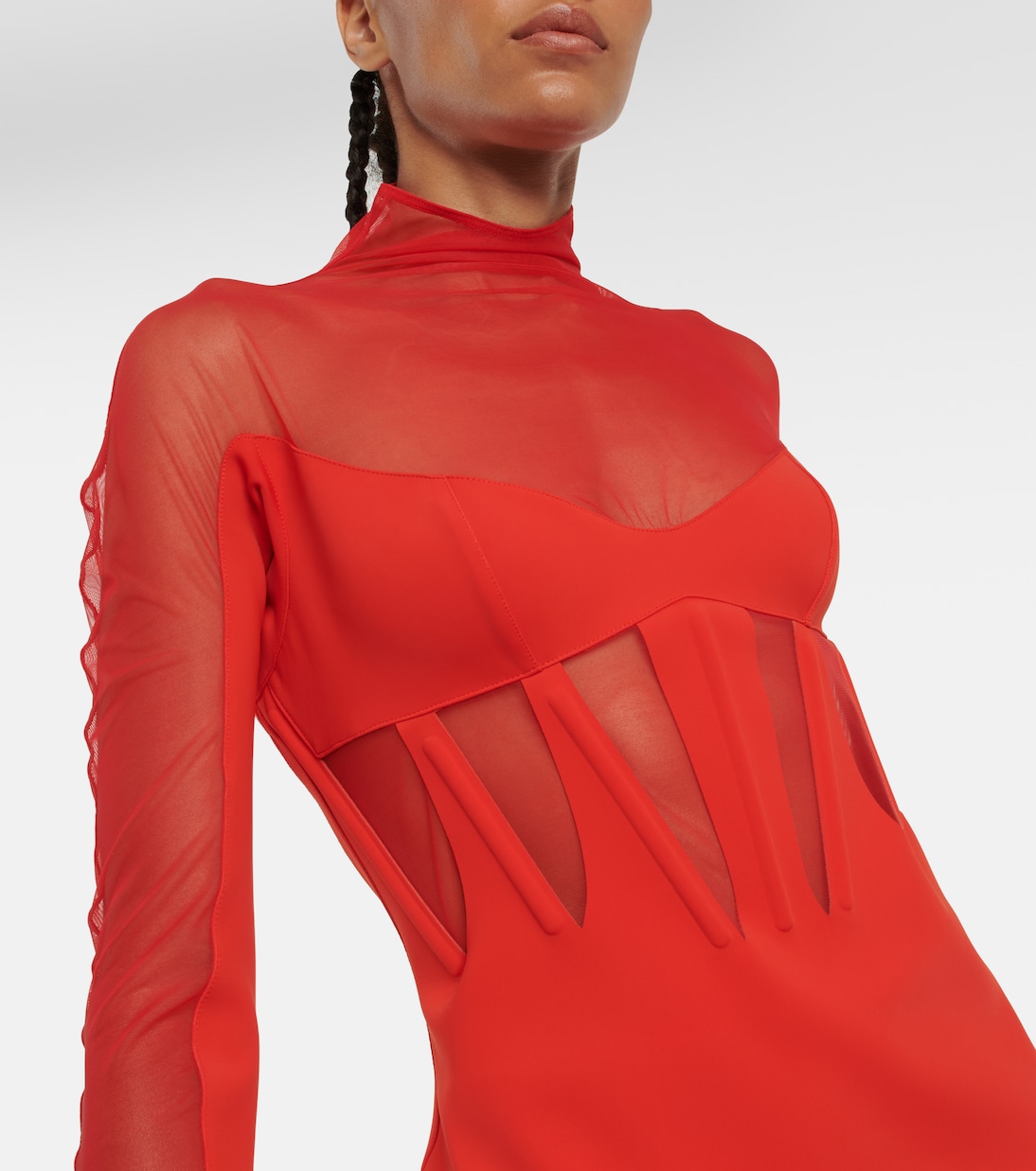 Tulle-trimmed minidress | Mugler