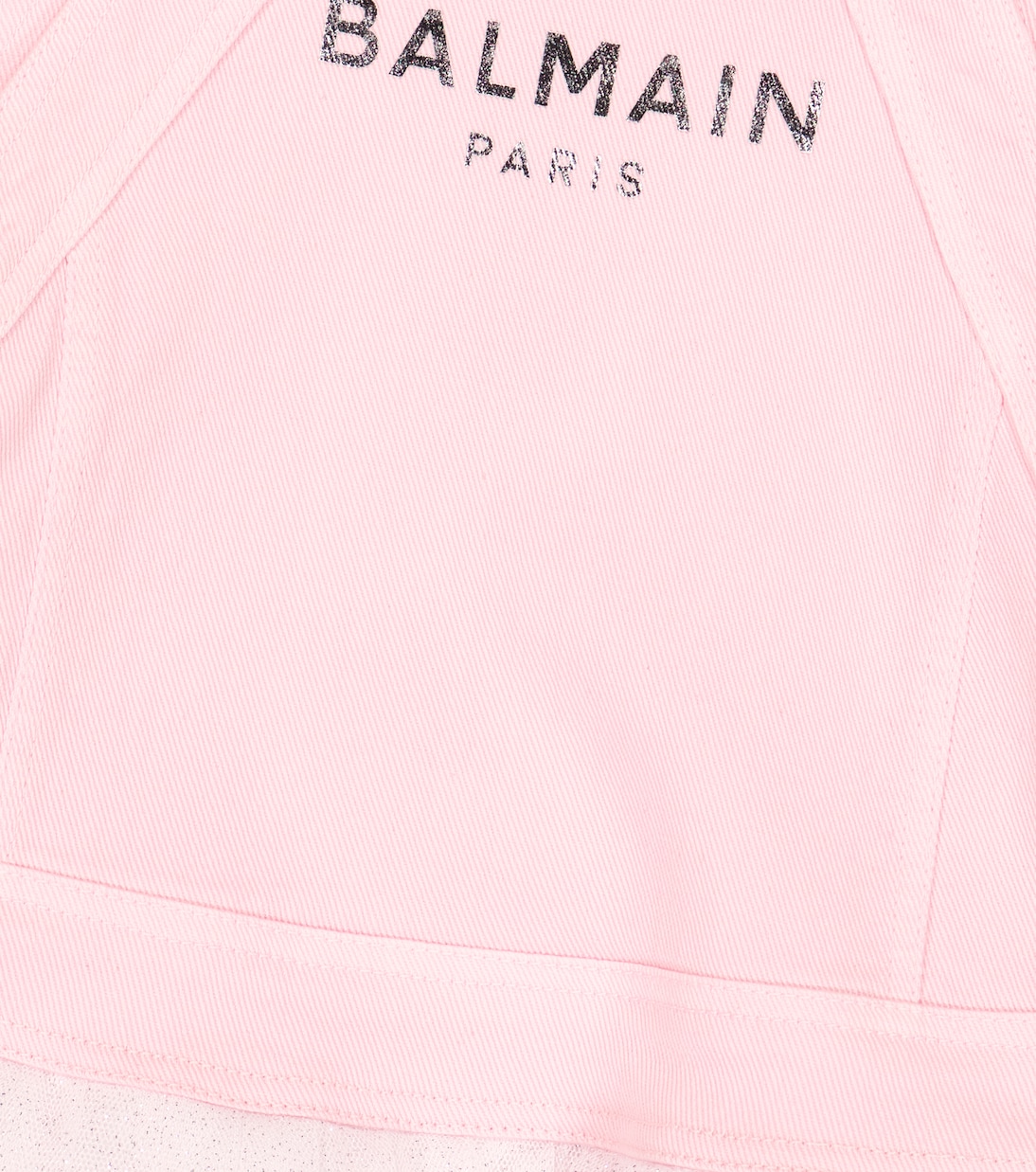 Abito in tulle con scollo all’americana | Balmain Kids