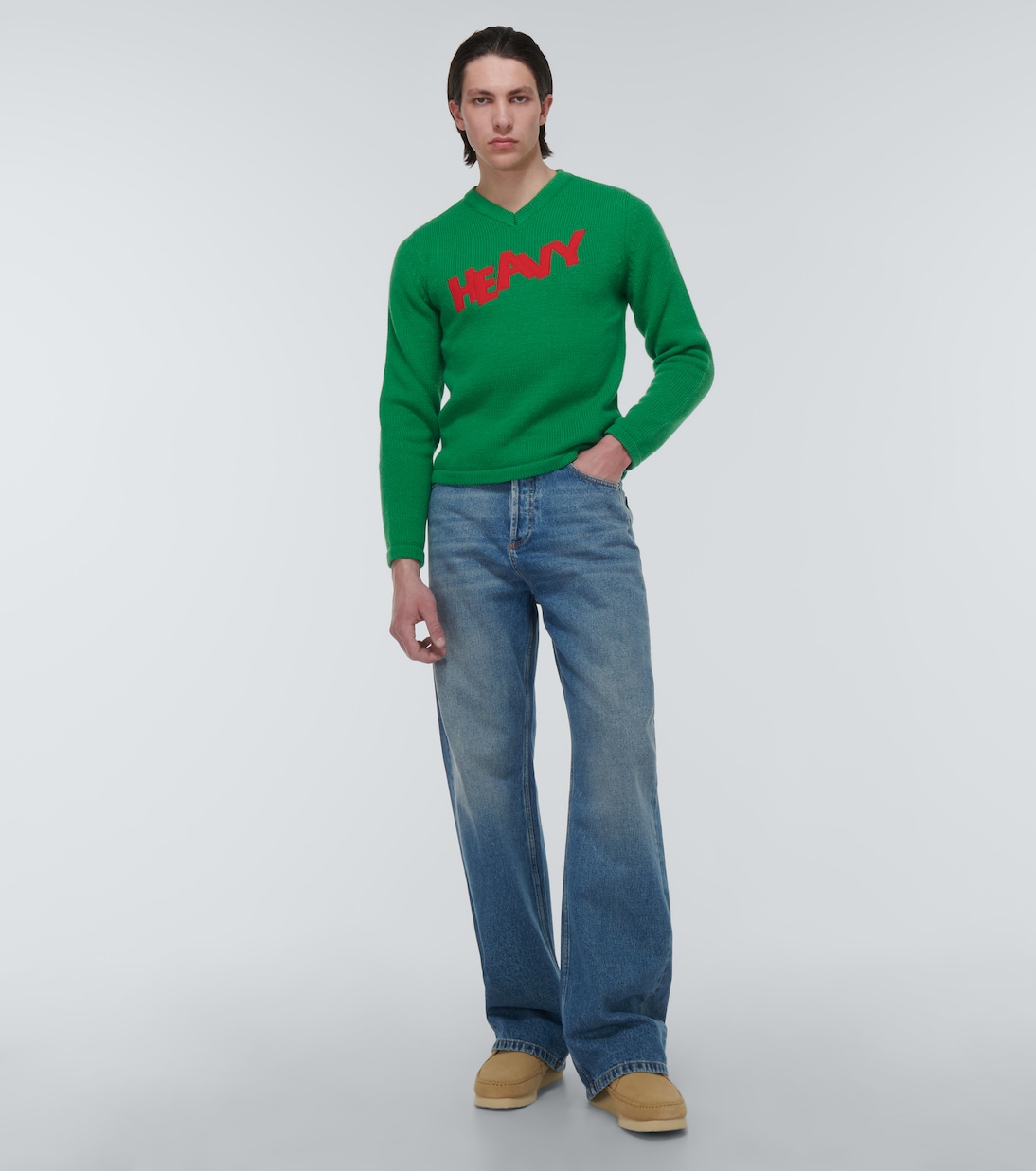 Pull brodé en laine mélangée | ERL