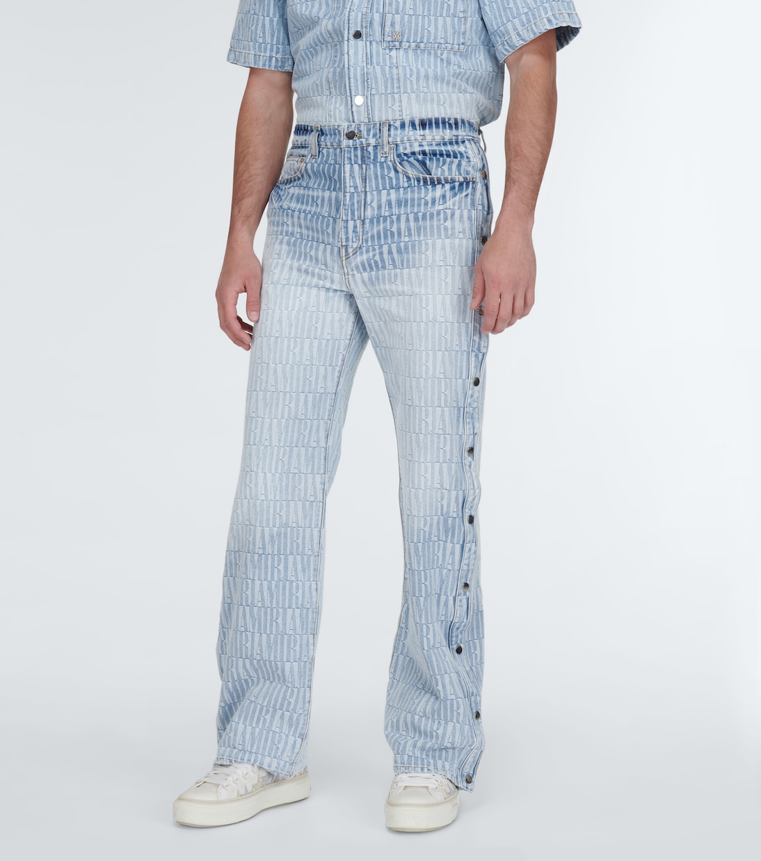 Pantalones denim en jacquard con logo | Amiri