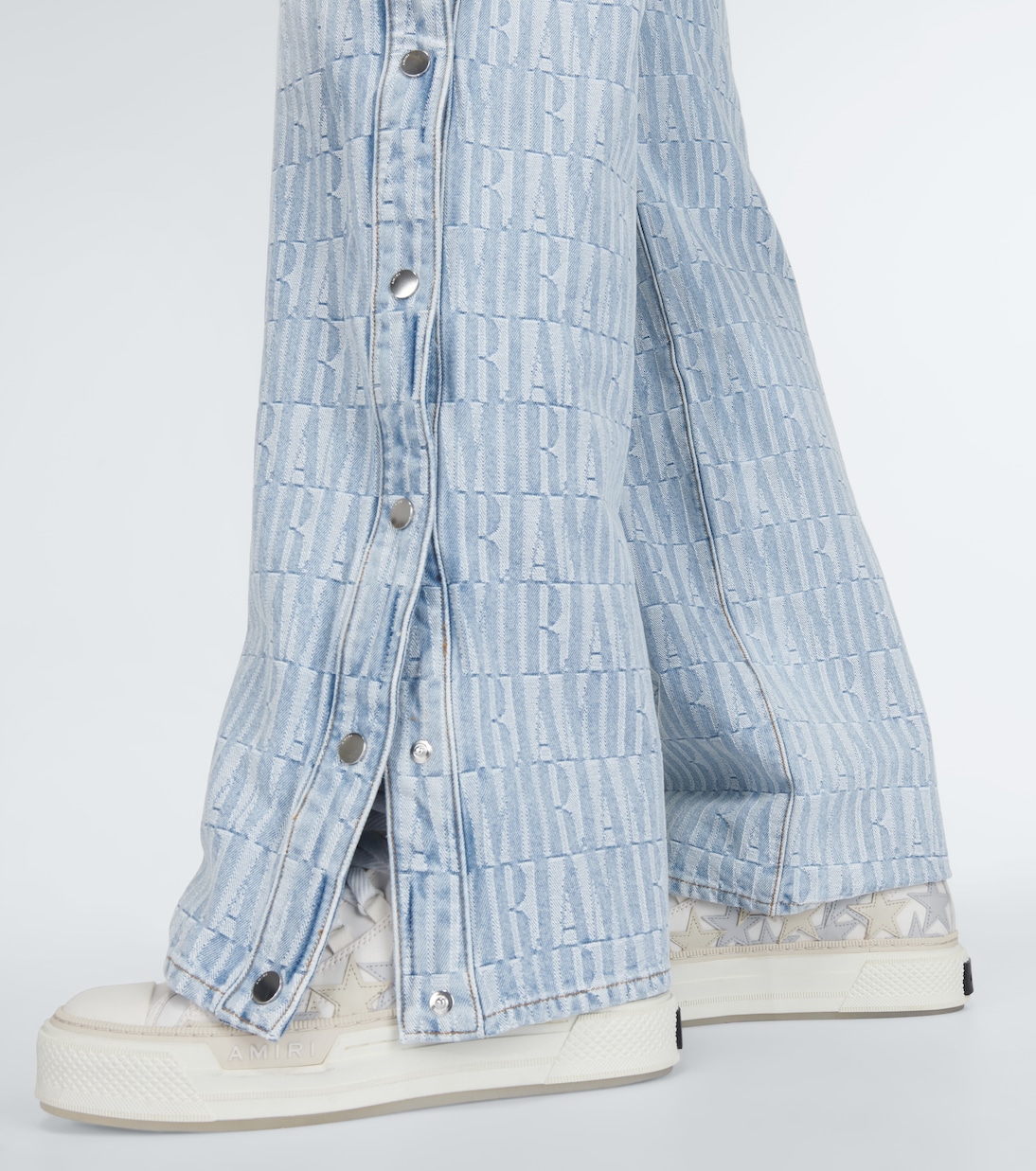 Logo jacquard denim pants in blue - Amiri | Mytheresa