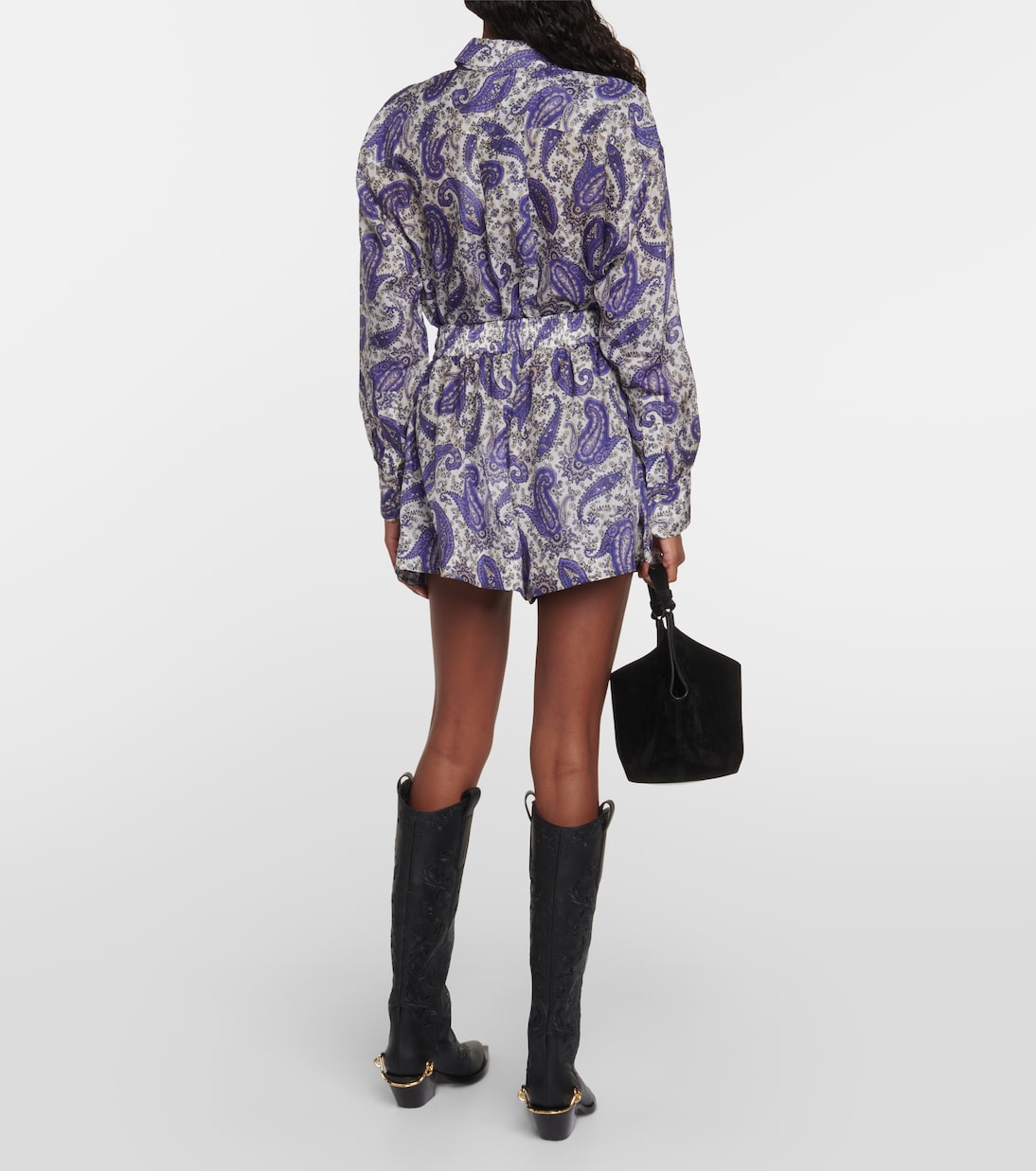 Shorts Devi in seta con stampa paisley | Zimmermann