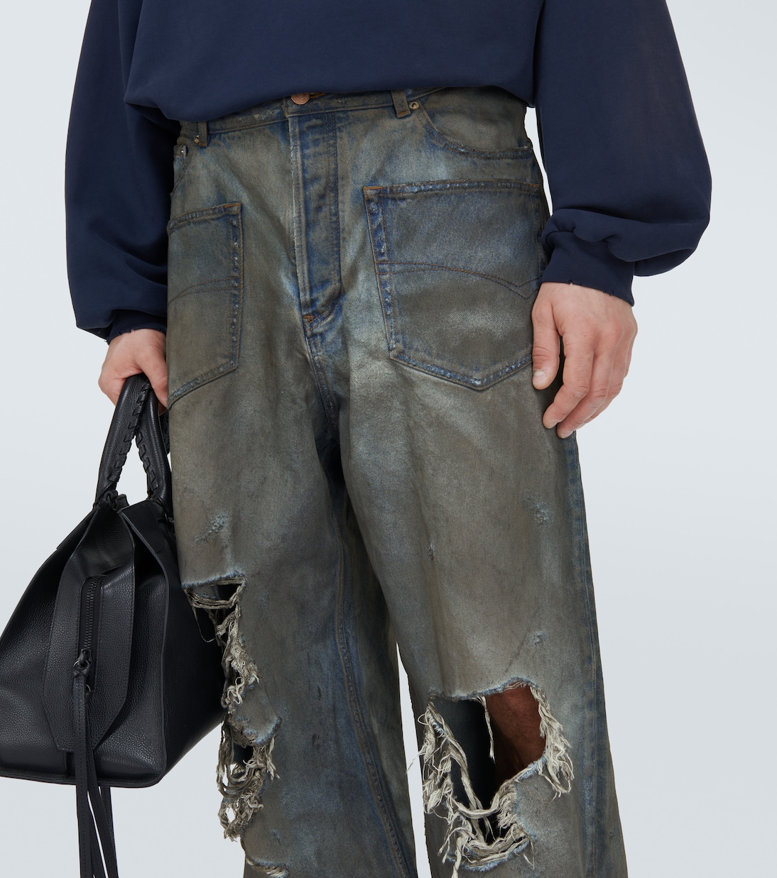 Jeans anchos con rotos | Balenciaga