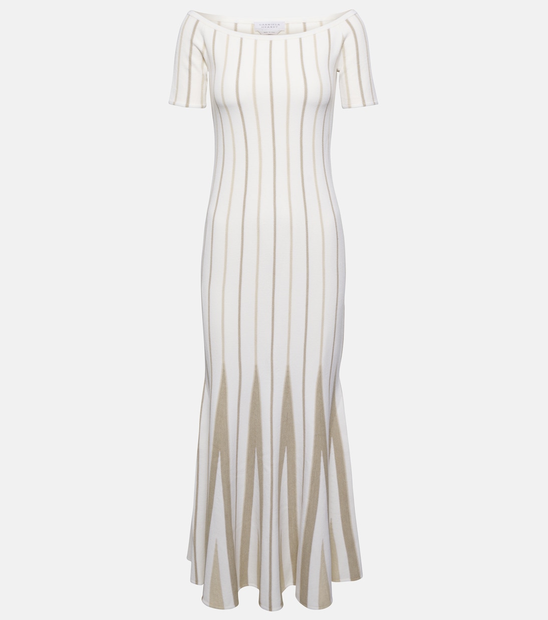 Striped off-shoulder virgin wool maxi dress | Gabriela Hearst