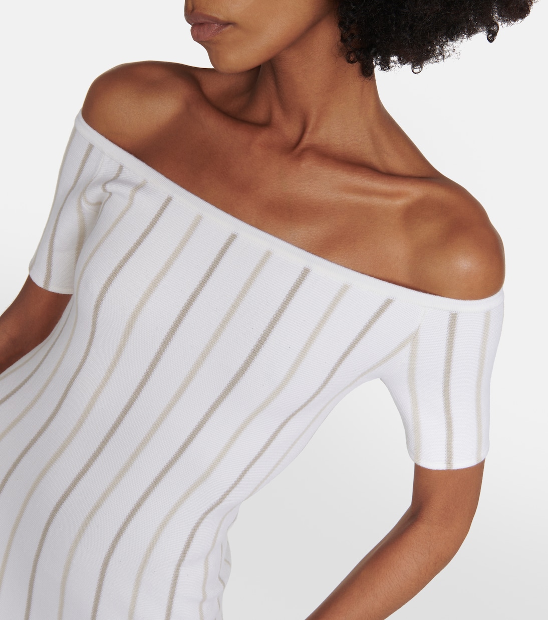Striped off-shoulder virgin wool maxi dress | Gabriela Hearst