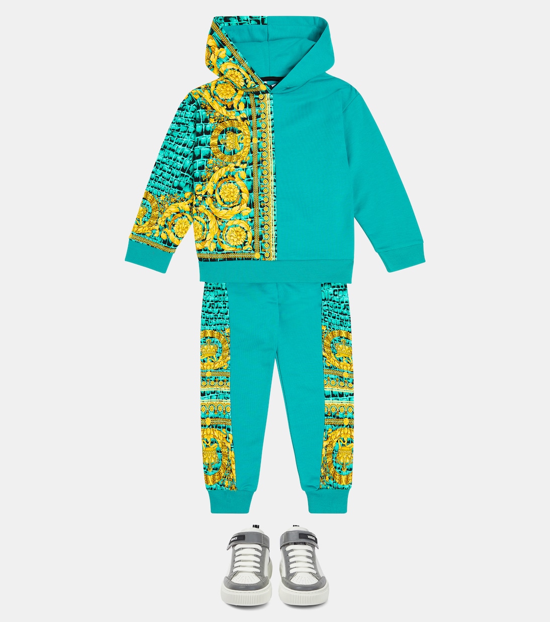 Baroccodile cotton jersey sweatpants | Versace Kids