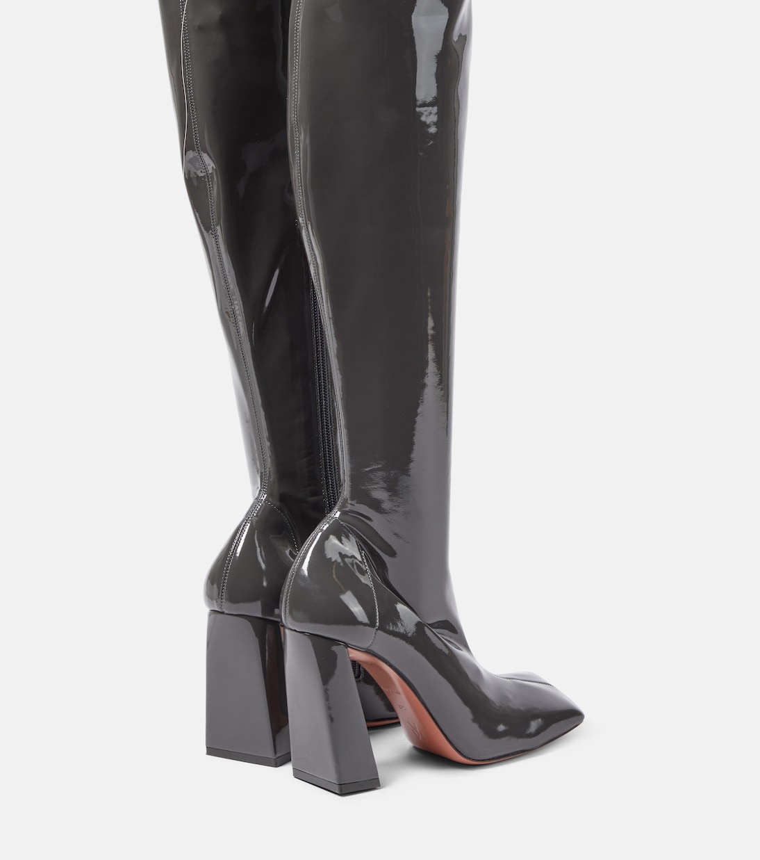 Marine Stretch 95 latex over-the-knee boots | Amina Muaddi